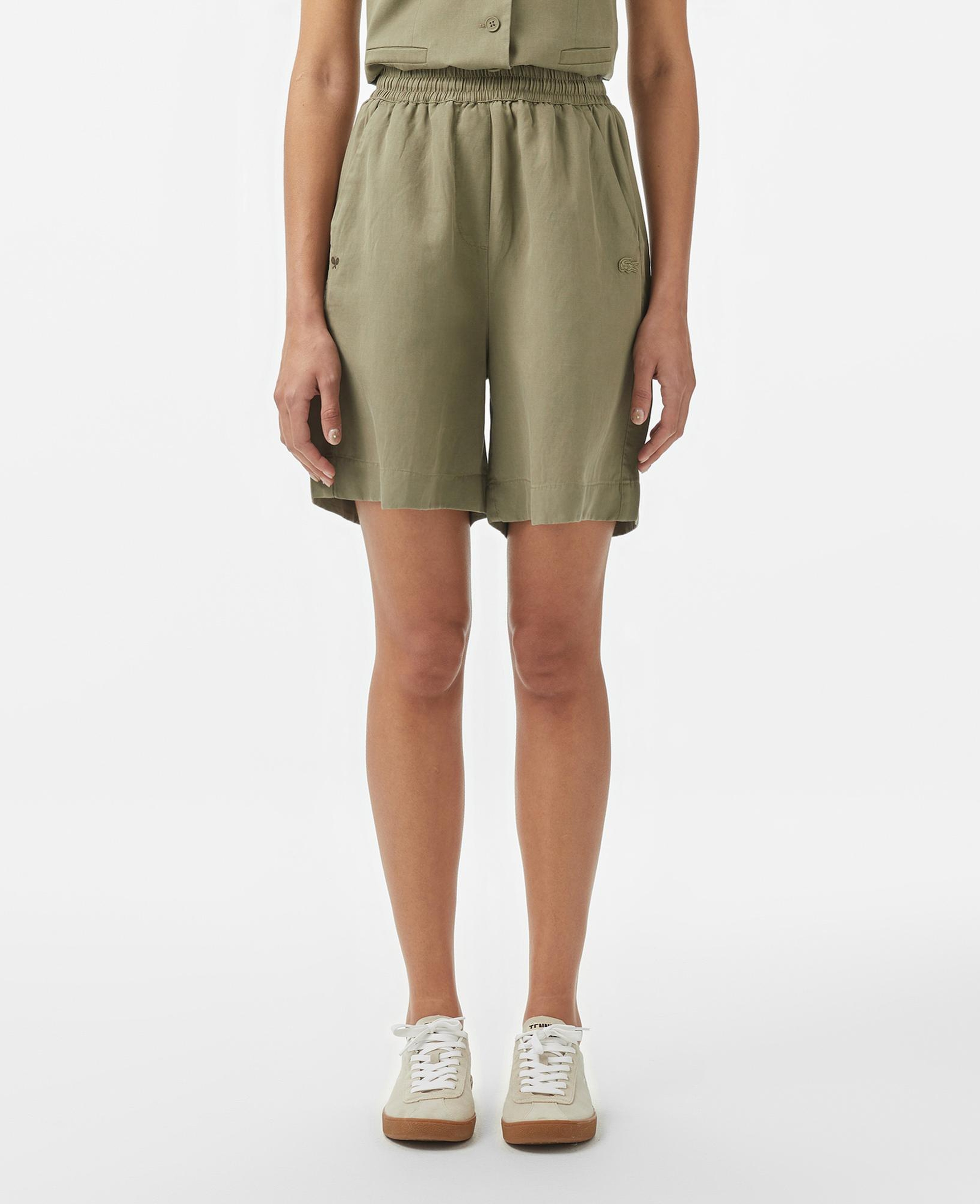 Lacoste Kadın Regular Fit Haki Bermuda Şort