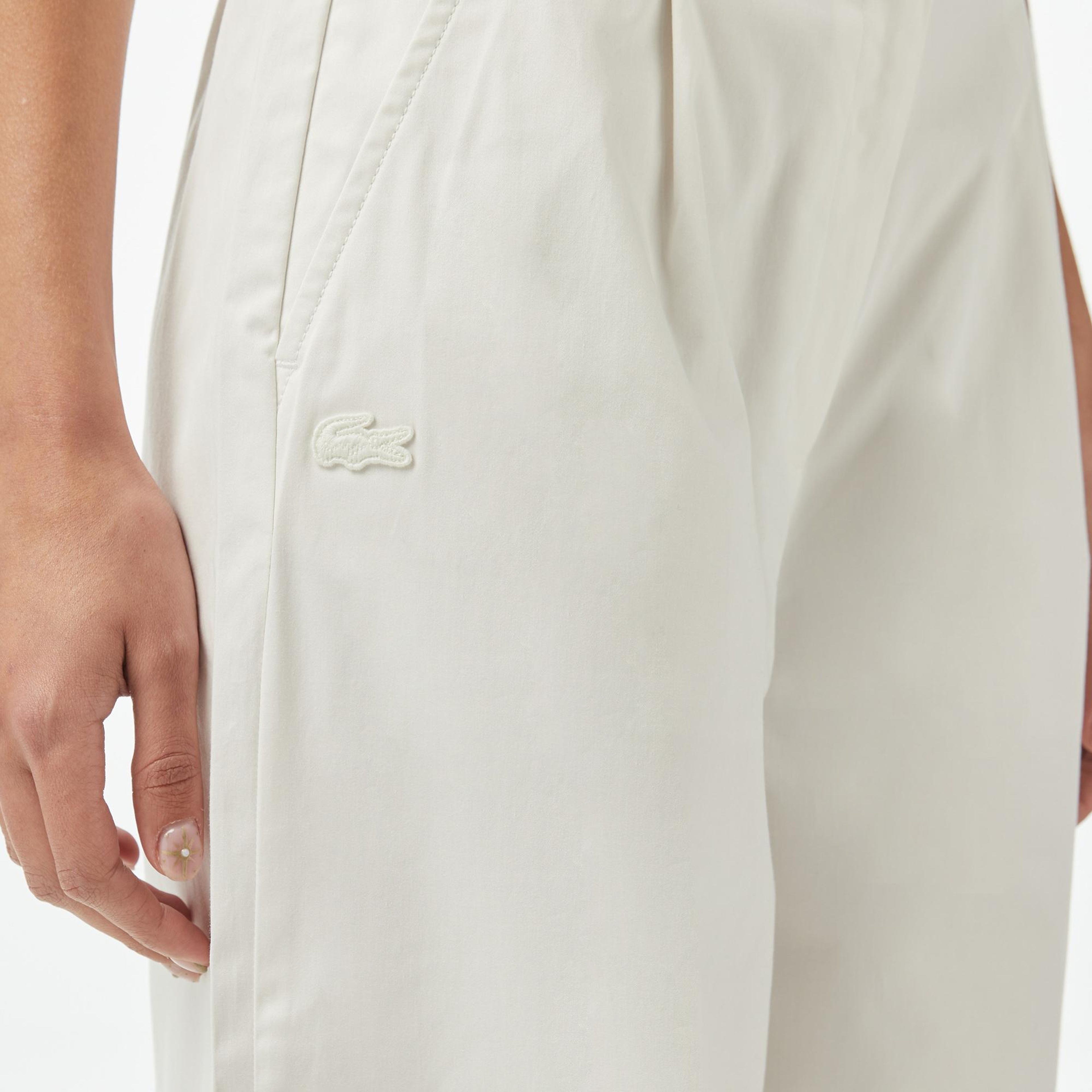 Lacoste Kadın Relaxed Fit Beyaz Pantolon