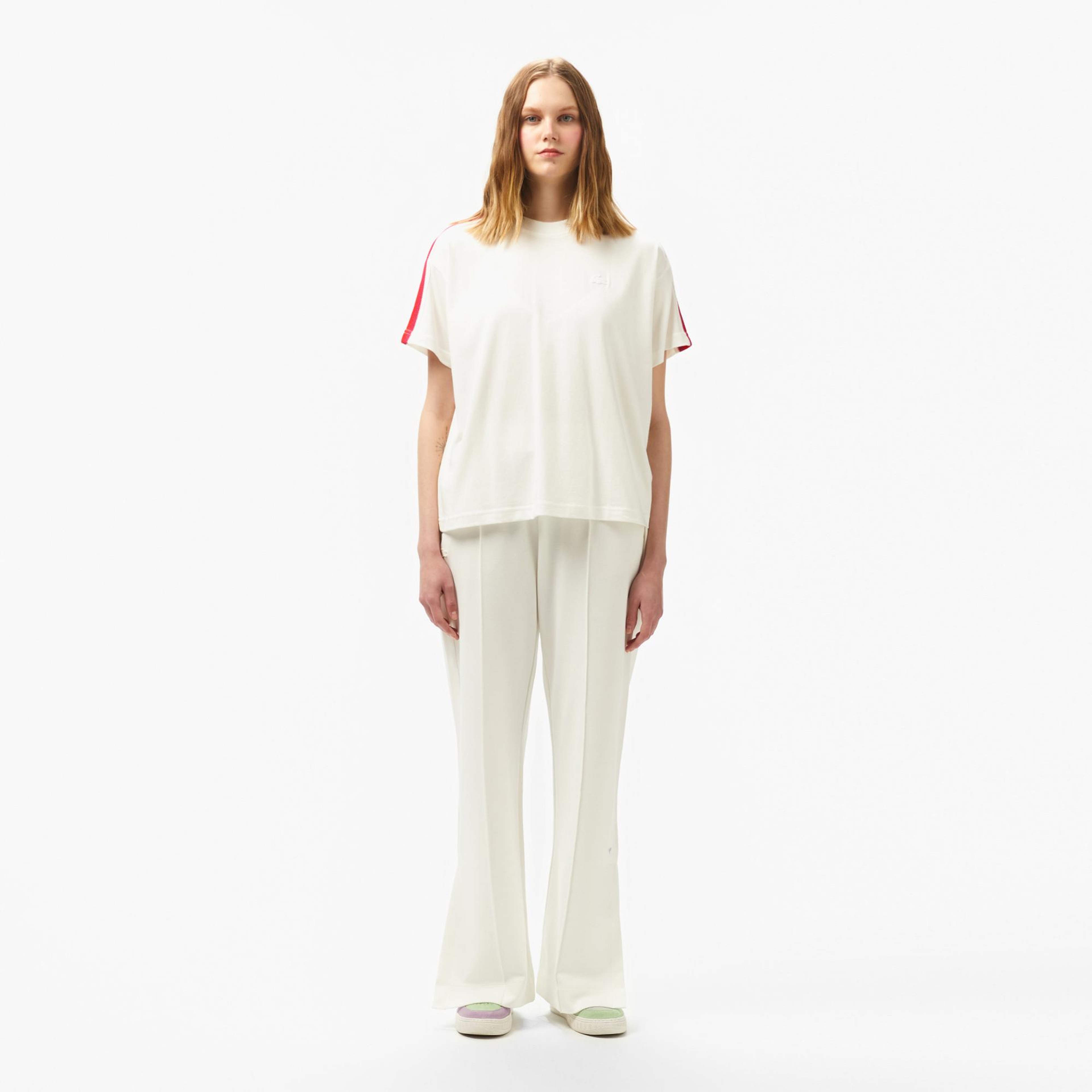 Lacoste Kadın Relaxed Fit Beyaz Pantolon