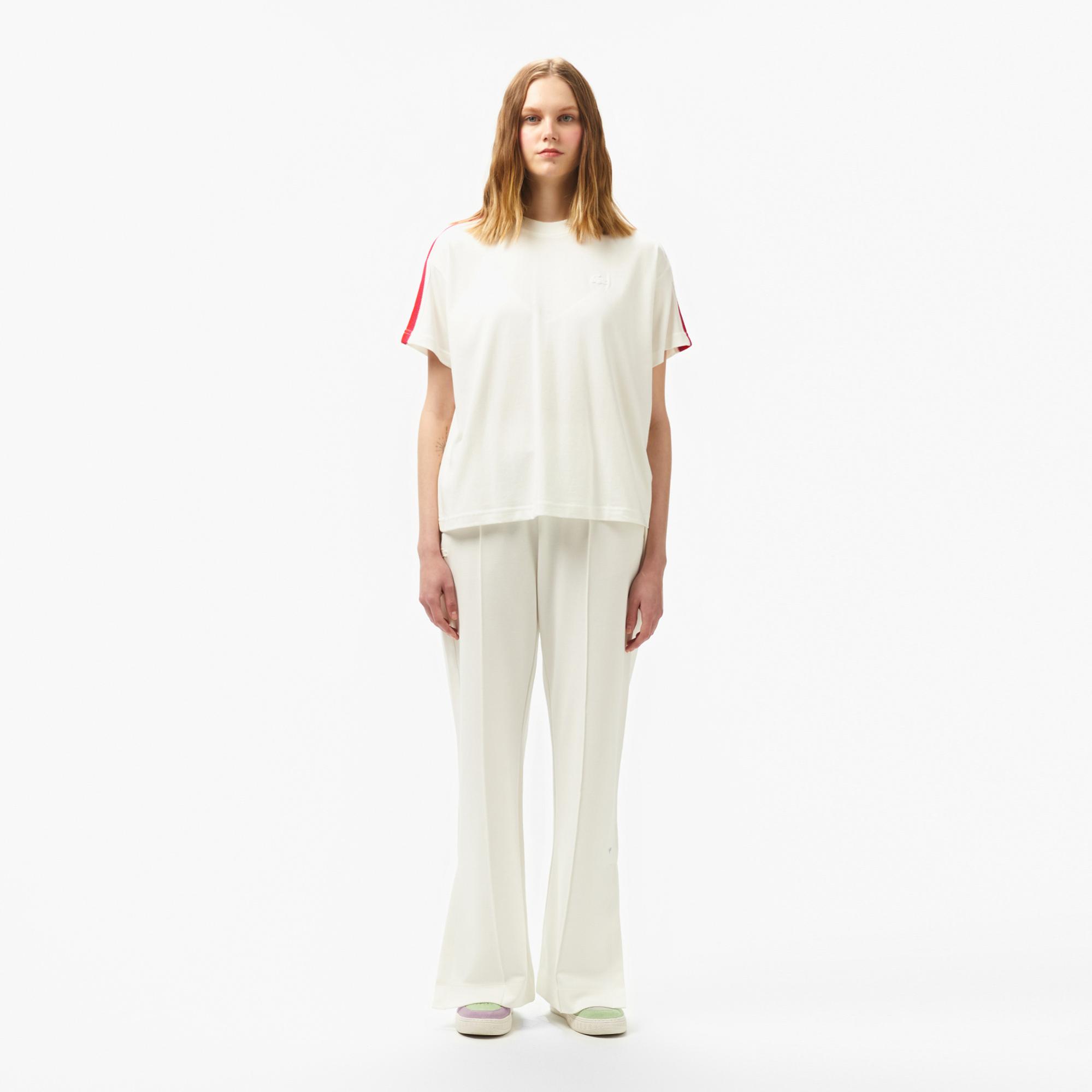 Lacoste Kadın Relaxed Fit Beyaz Pantolon