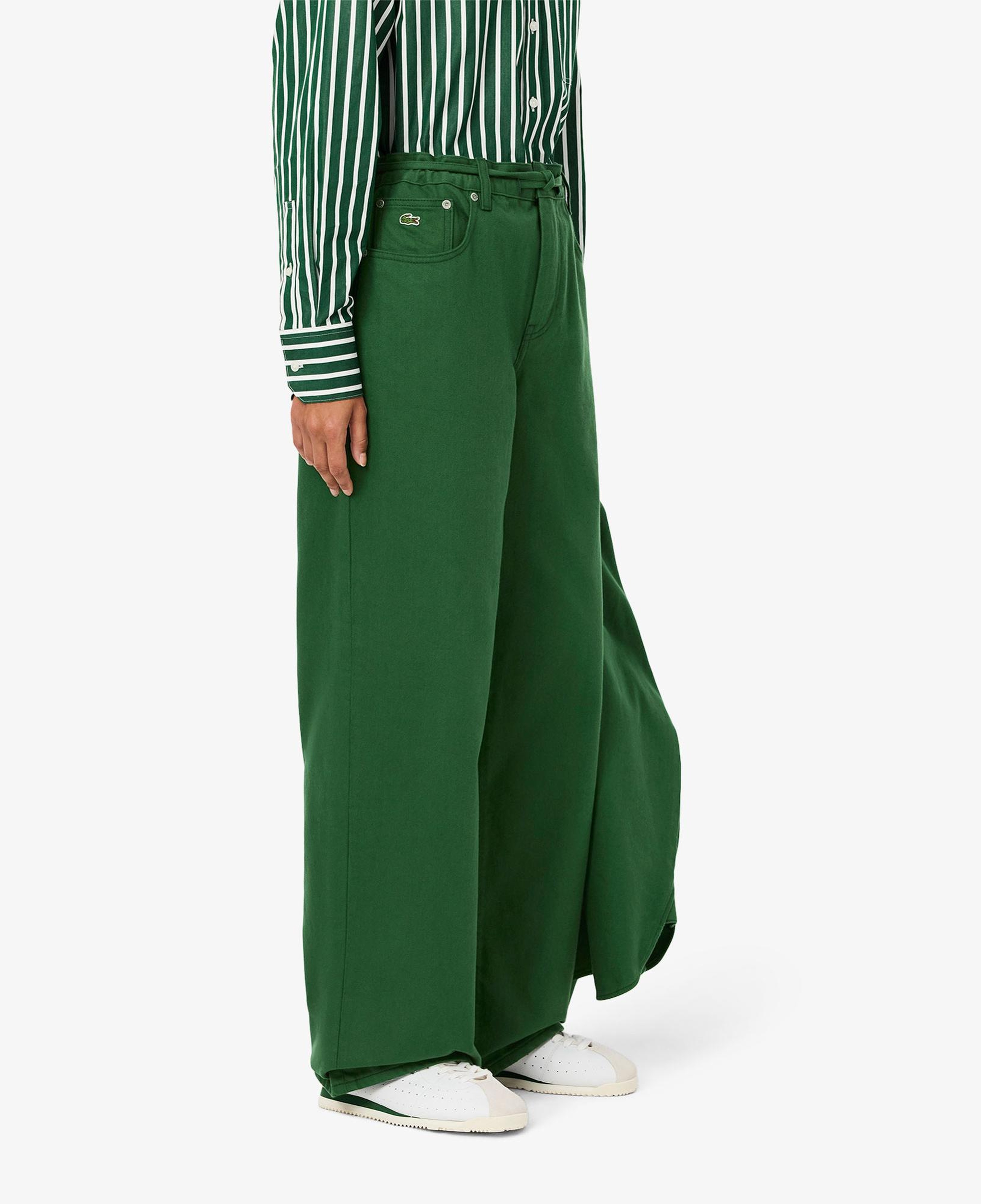 Lacoste Kadın Wide Leg Yeşil Jean Pantolon