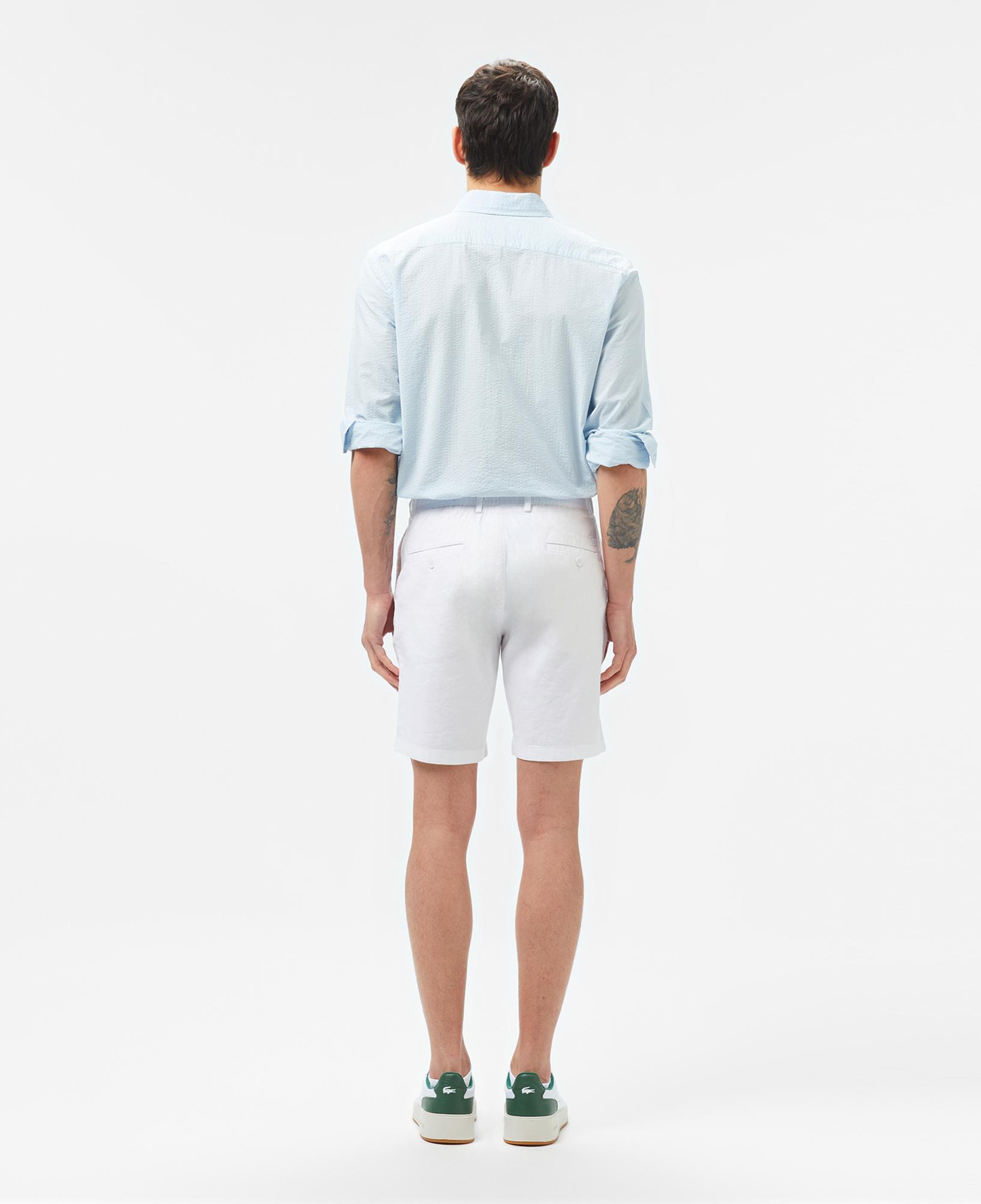 Lacoste Erkek Regular Fit Keten Beyaz Bermuda Şort