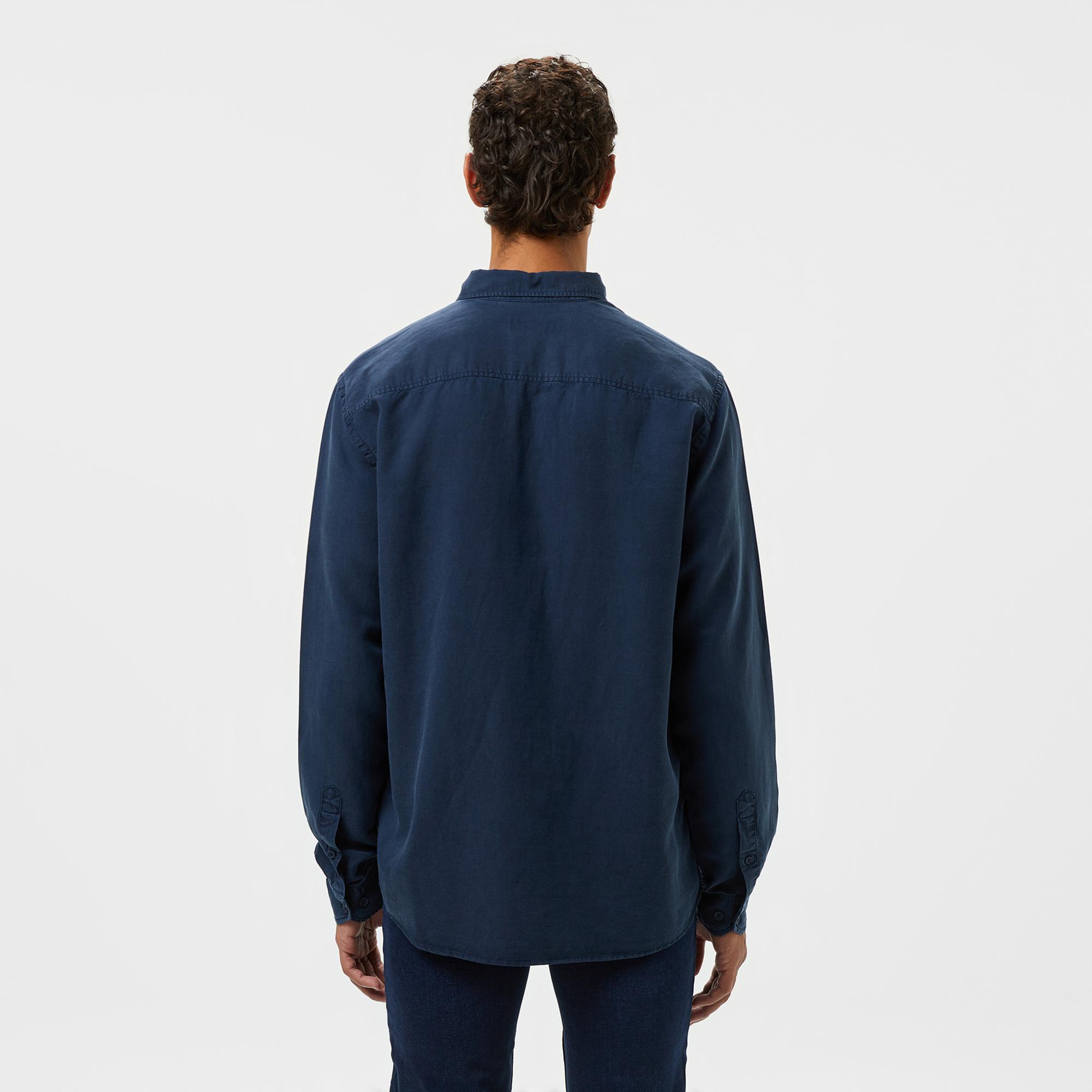 Lacoste Erkek Slim Fit Düğmeli Yaka Lacivert Gömlek