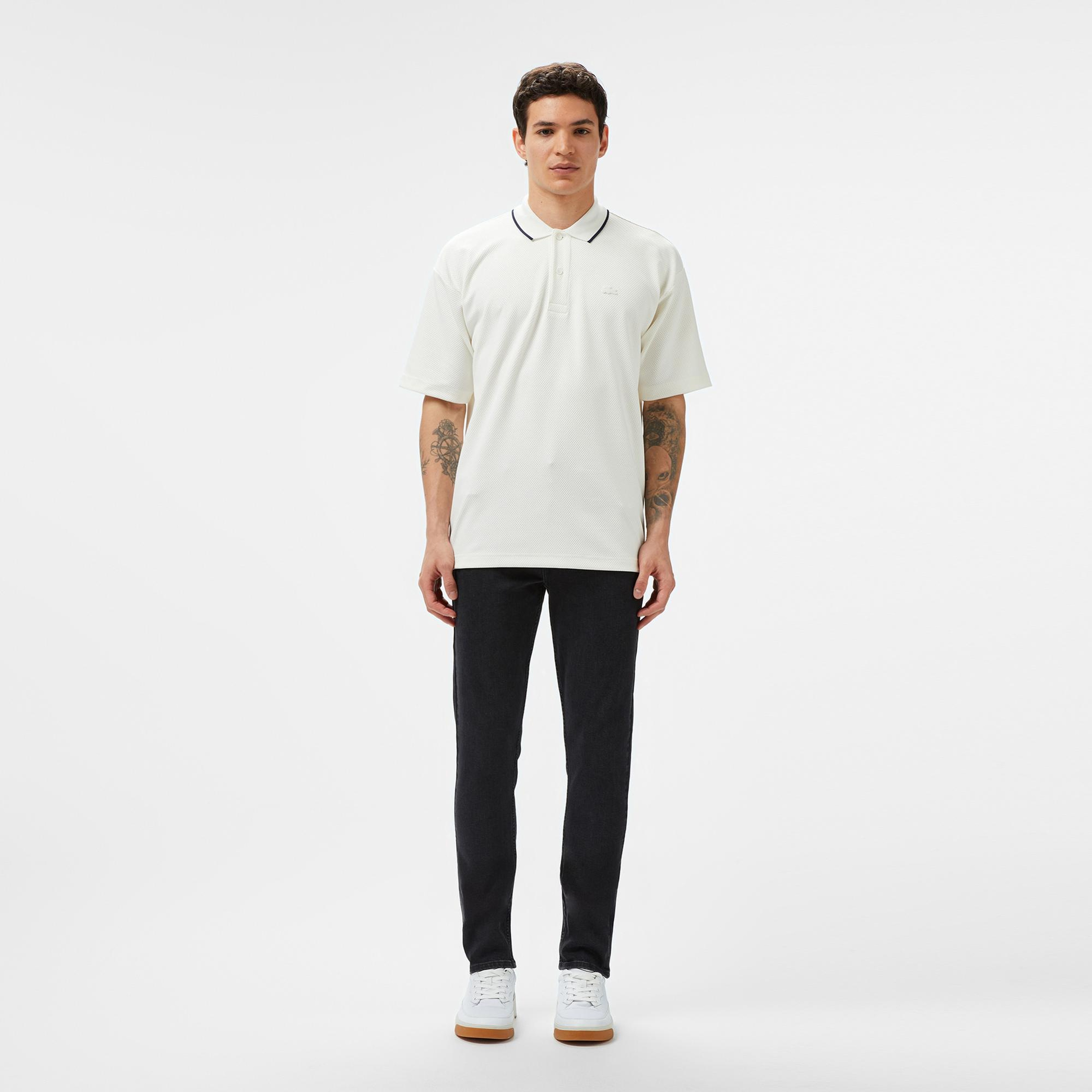 Lacoste Erkek Slim Fit Siyah Jean Pantolon