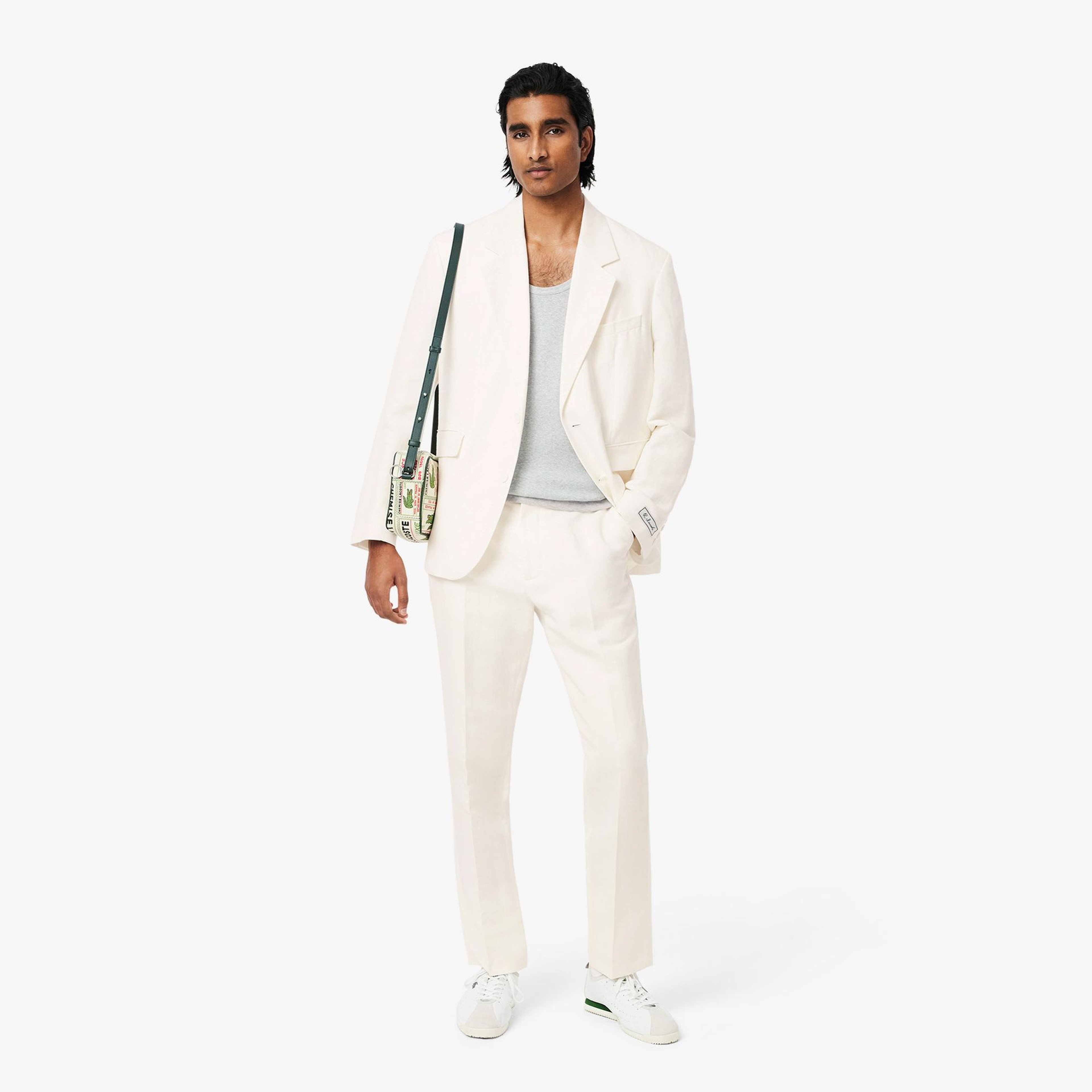 Lacoste Erkek Regular Fit Keten Beyaz Pantolon