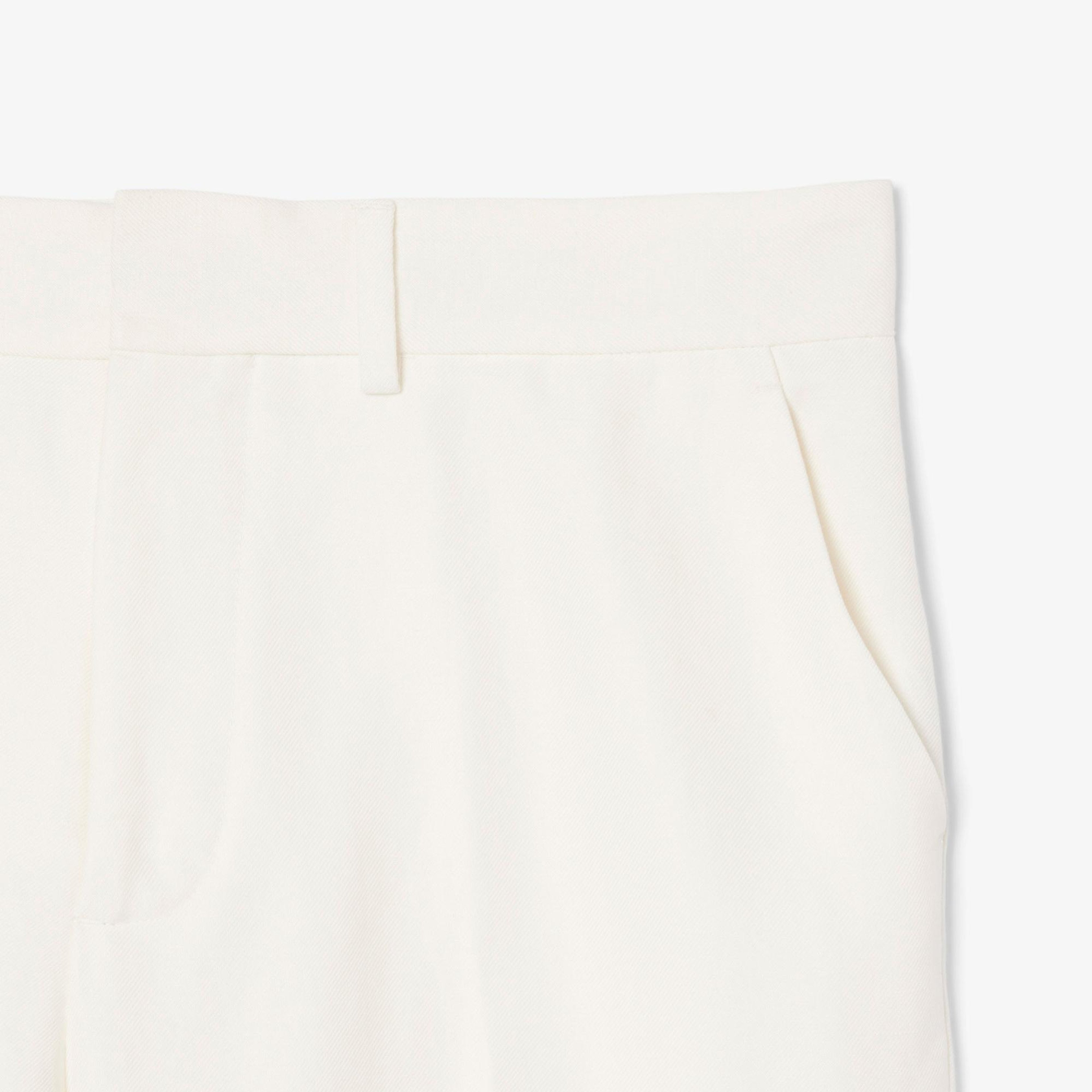 Lacoste Erkek Regular Fit Keten Beyaz Pantolon