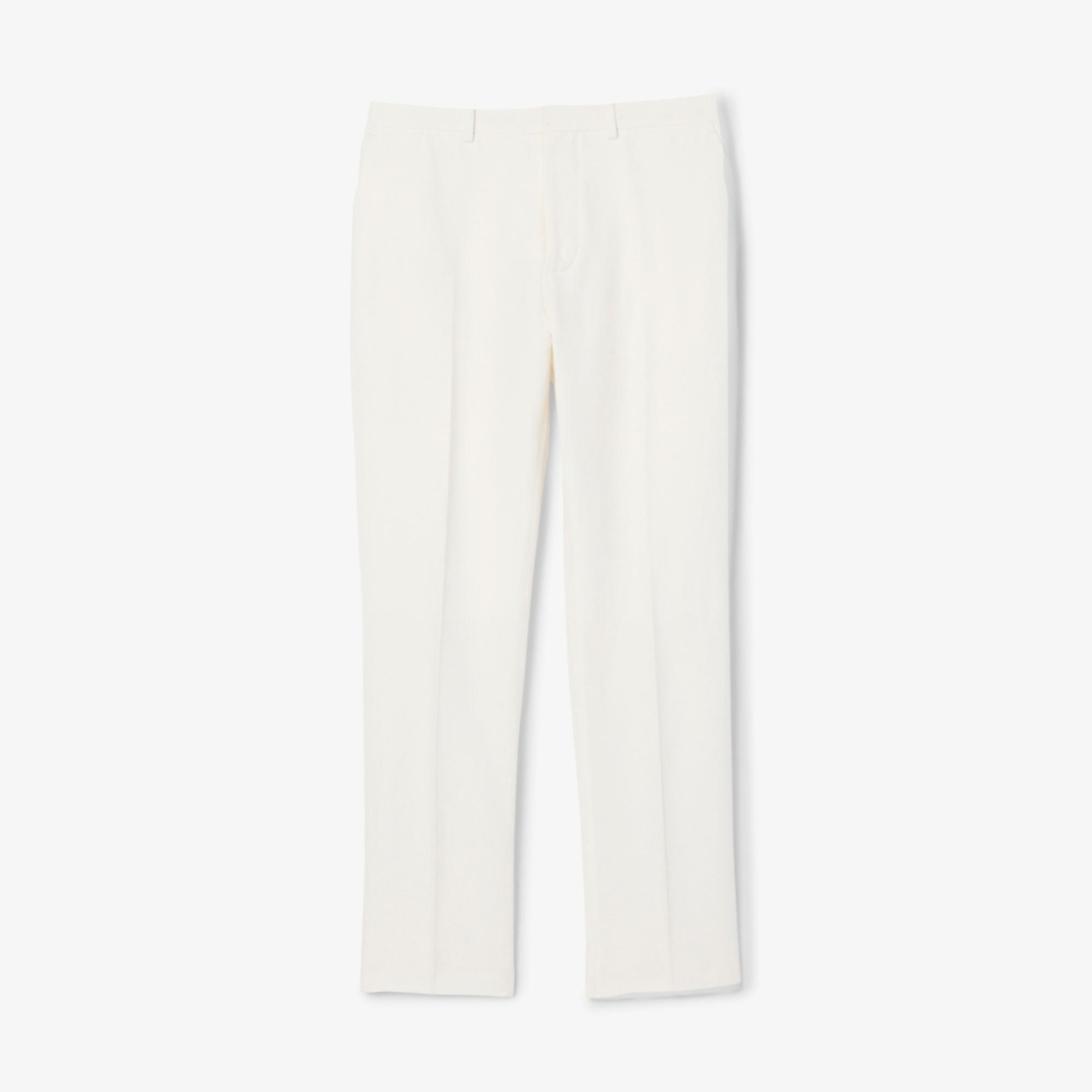 Lacoste Erkek Regular Fit Keten Beyaz Pantolon