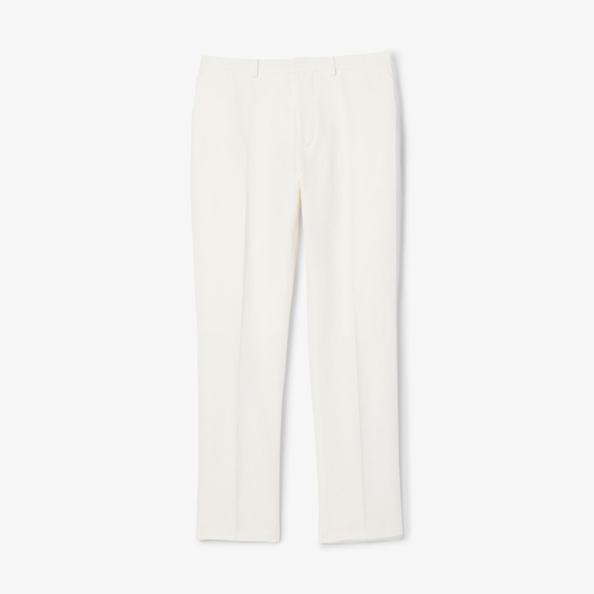 Lacoste Erkek Regular Fit Keten Beyaz Pantolon