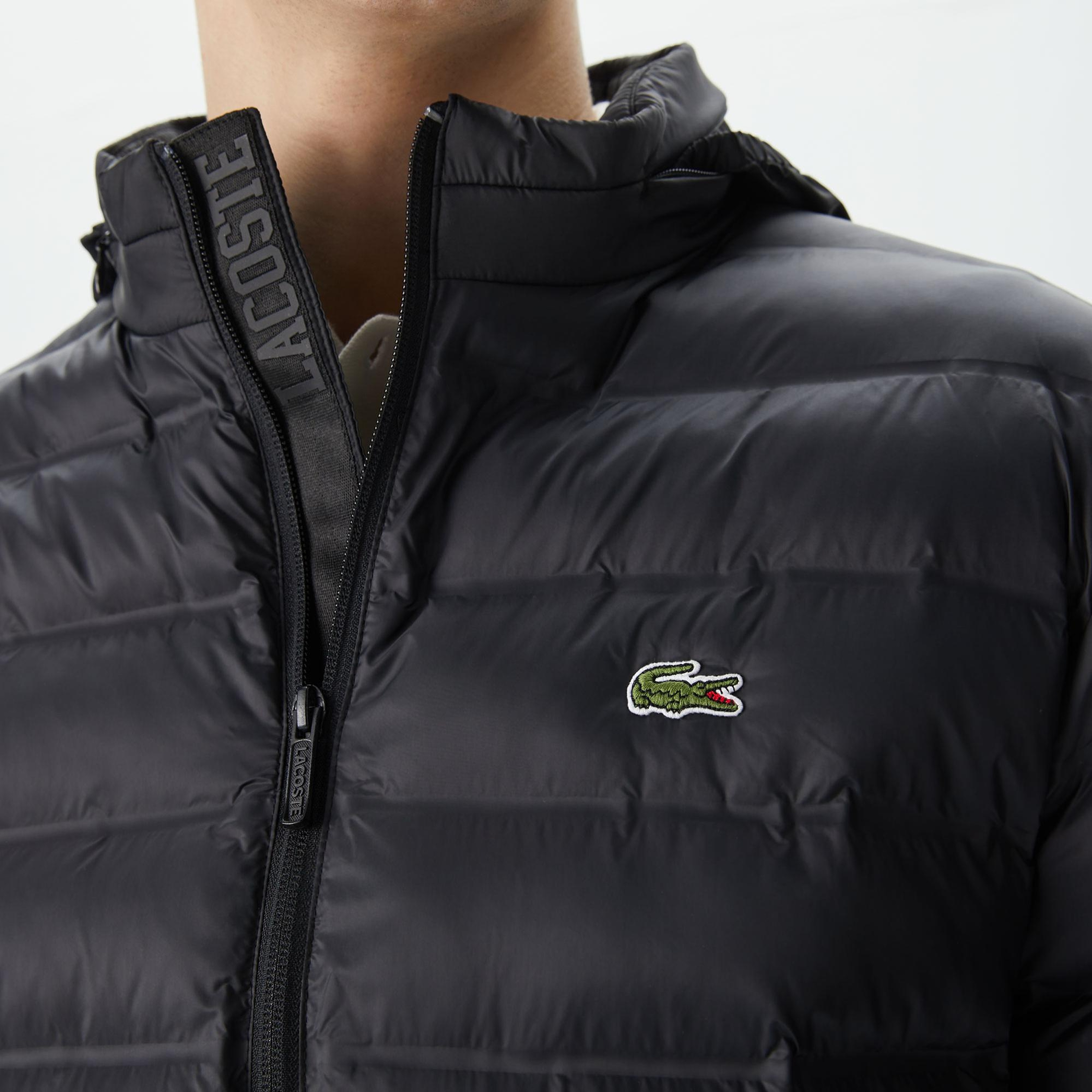 Lacoste Erkek Kapüşonlu Siyah Mont