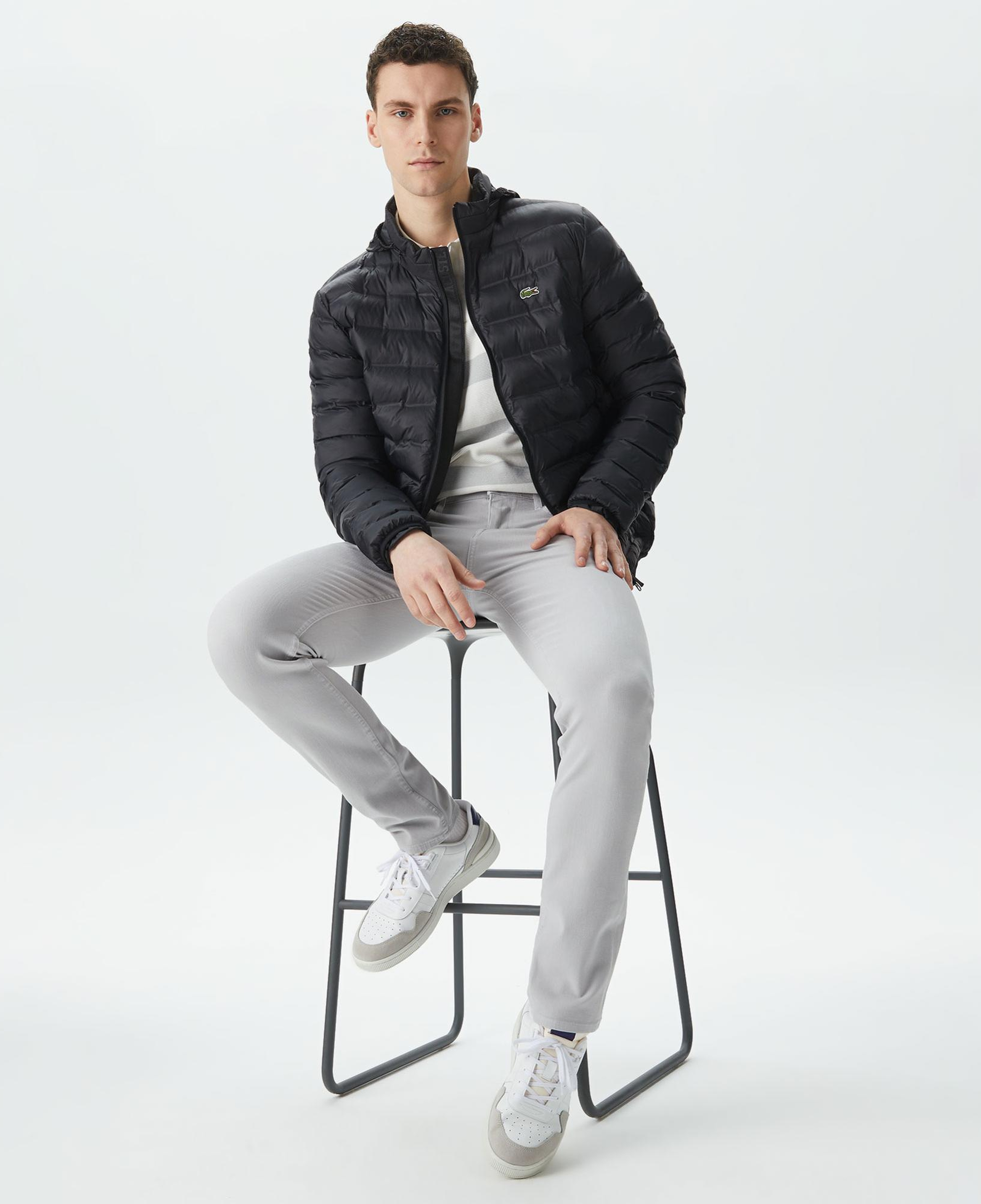 Lacoste Erkek Kapüşonlu Siyah Mont