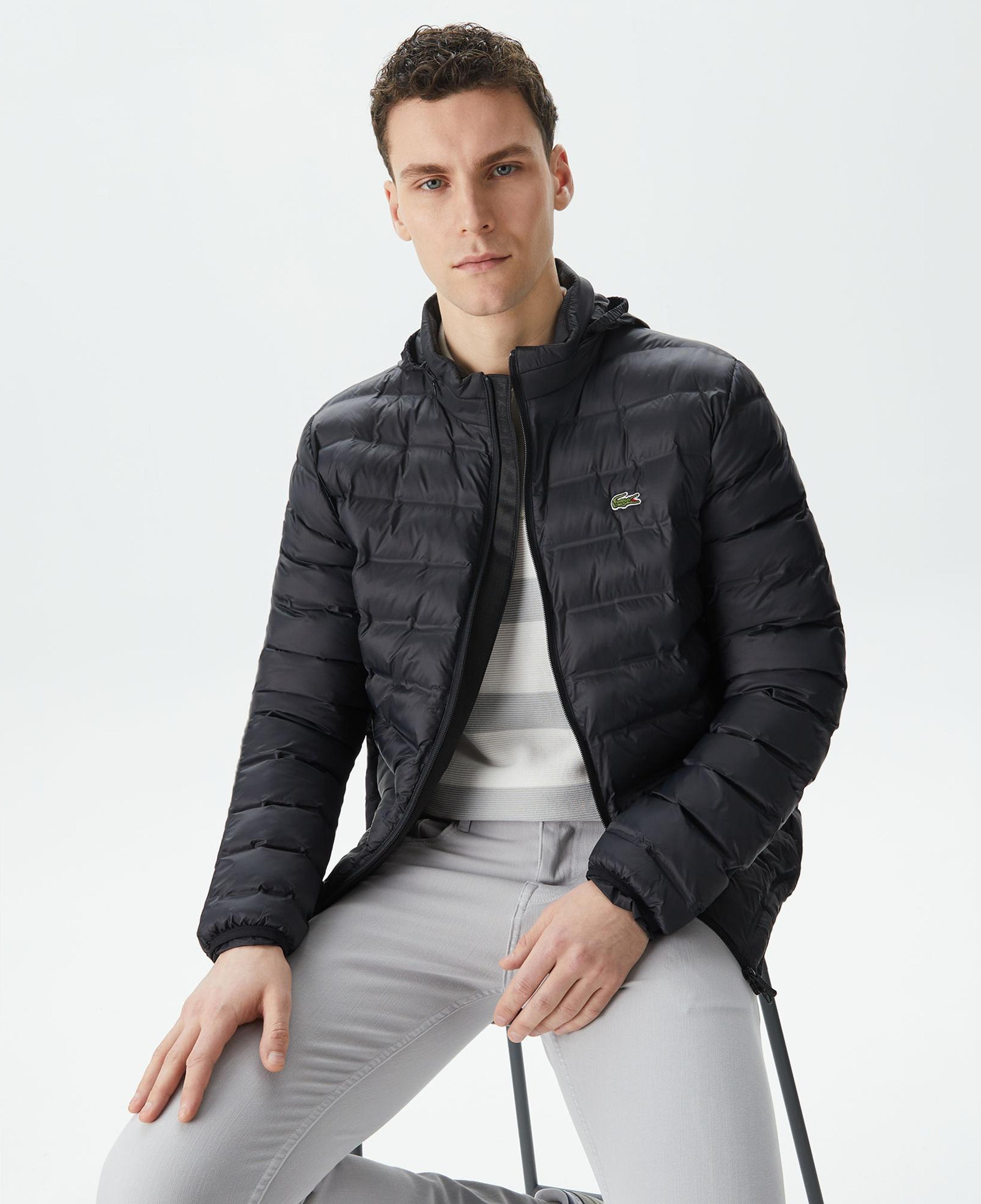 Lacoste Erkek Kapüşonlu Siyah Mont