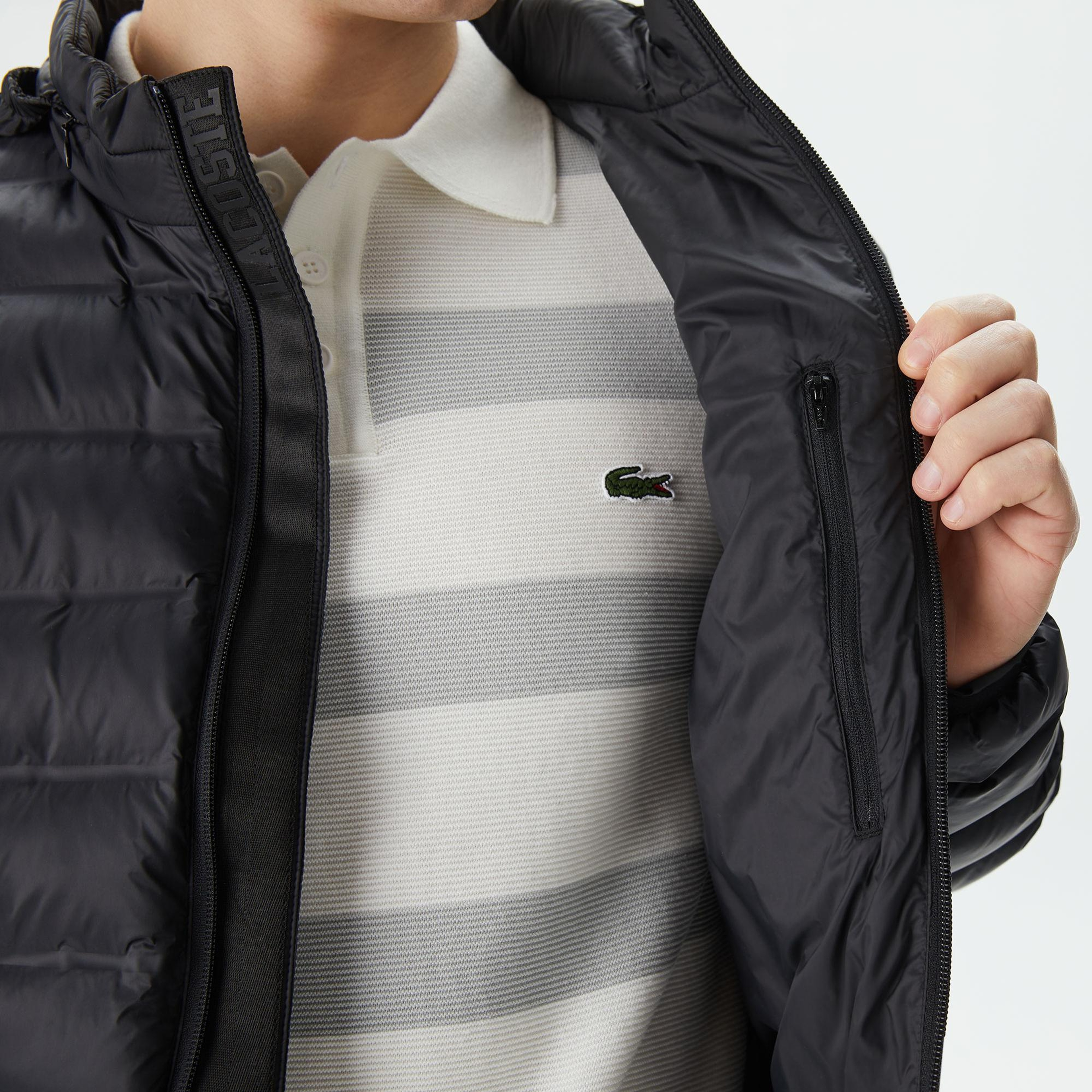 Lacoste Erkek Kapüşonlu Siyah Mont