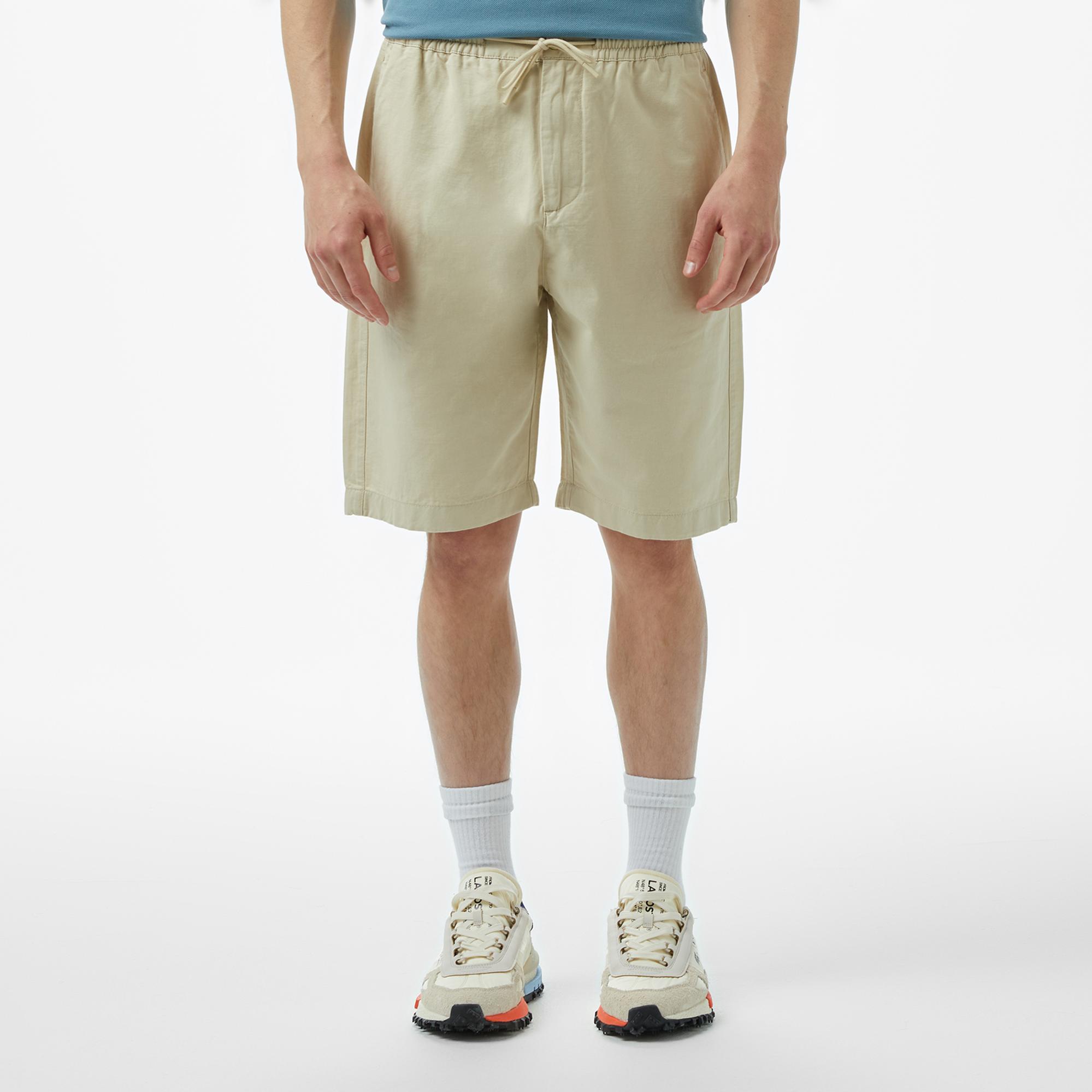 Lacoste Erkek Relaxed Fit Bej Bermuda Şort