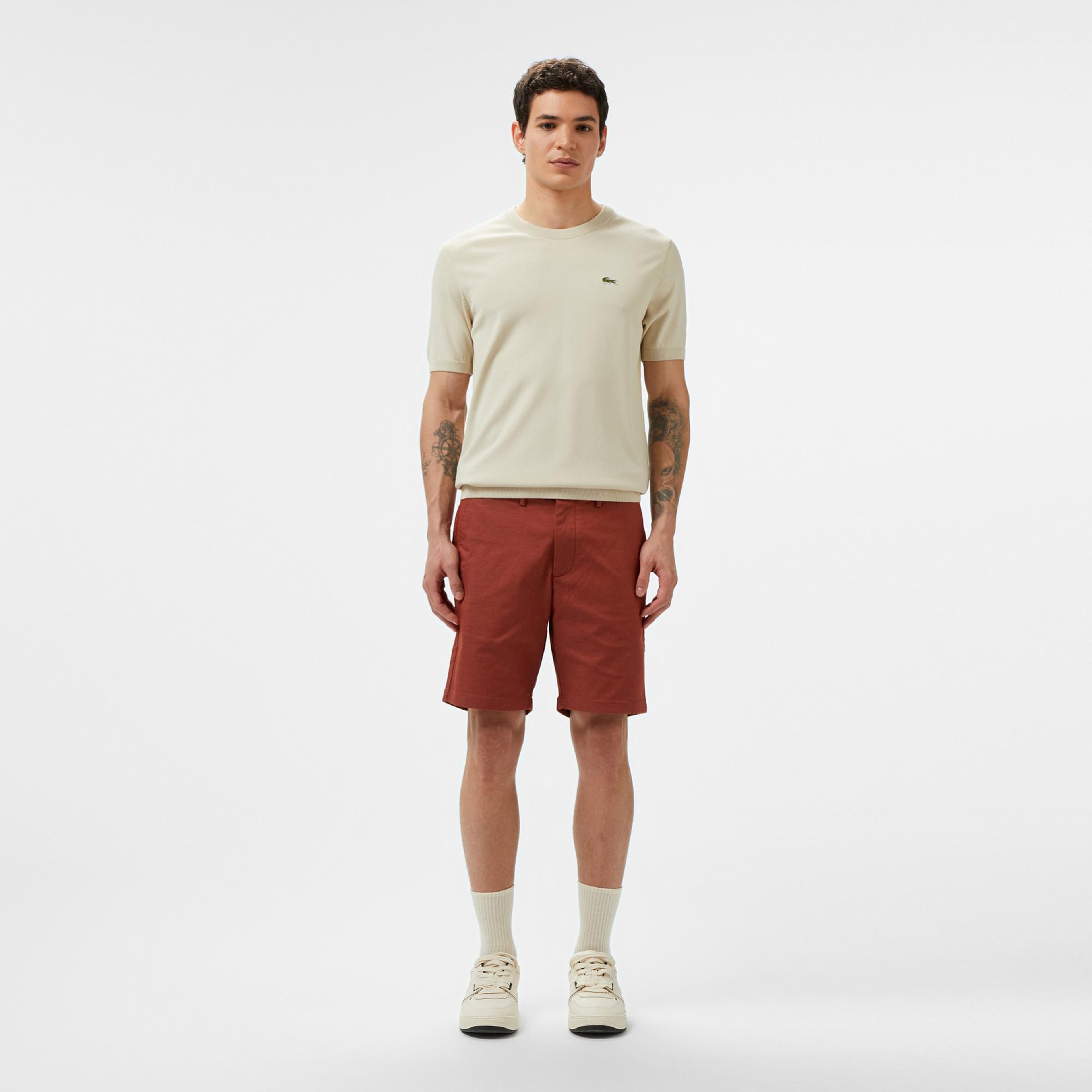 Lacoste Erkek Slim Fit Kahverengi Bermuda Şort