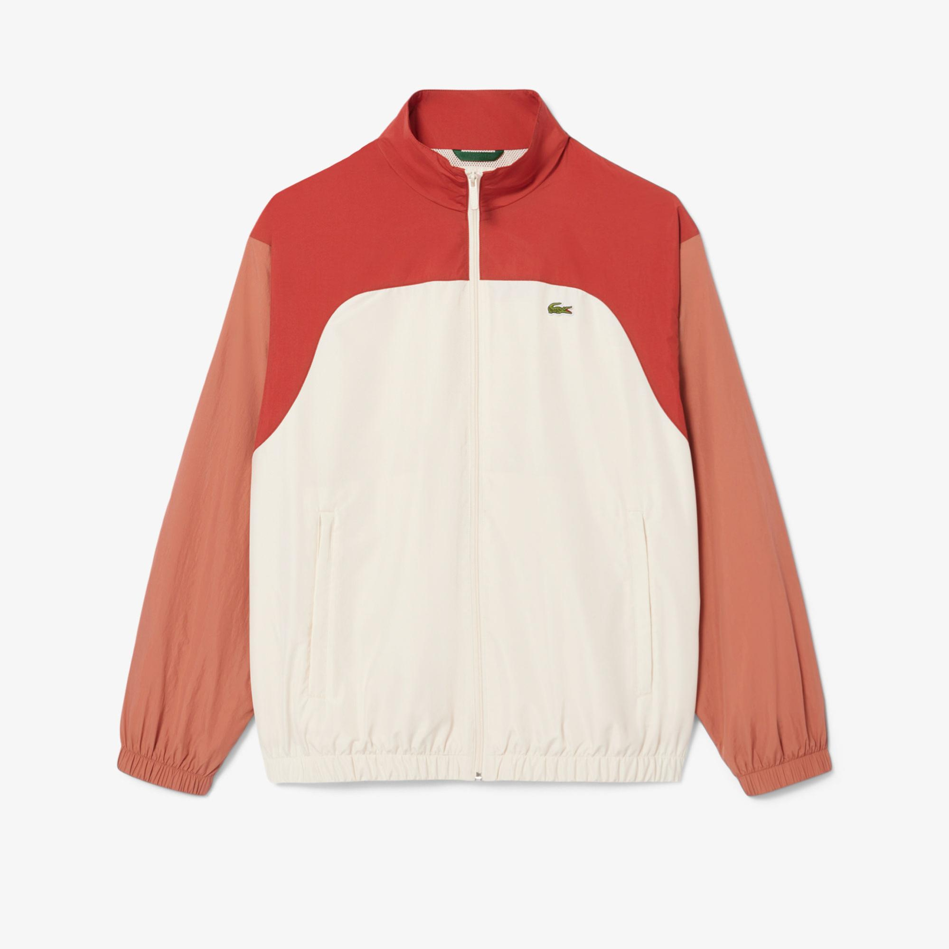 Lacoste Erkek Dik Yaka Renk Bloklu Bordo Ceket