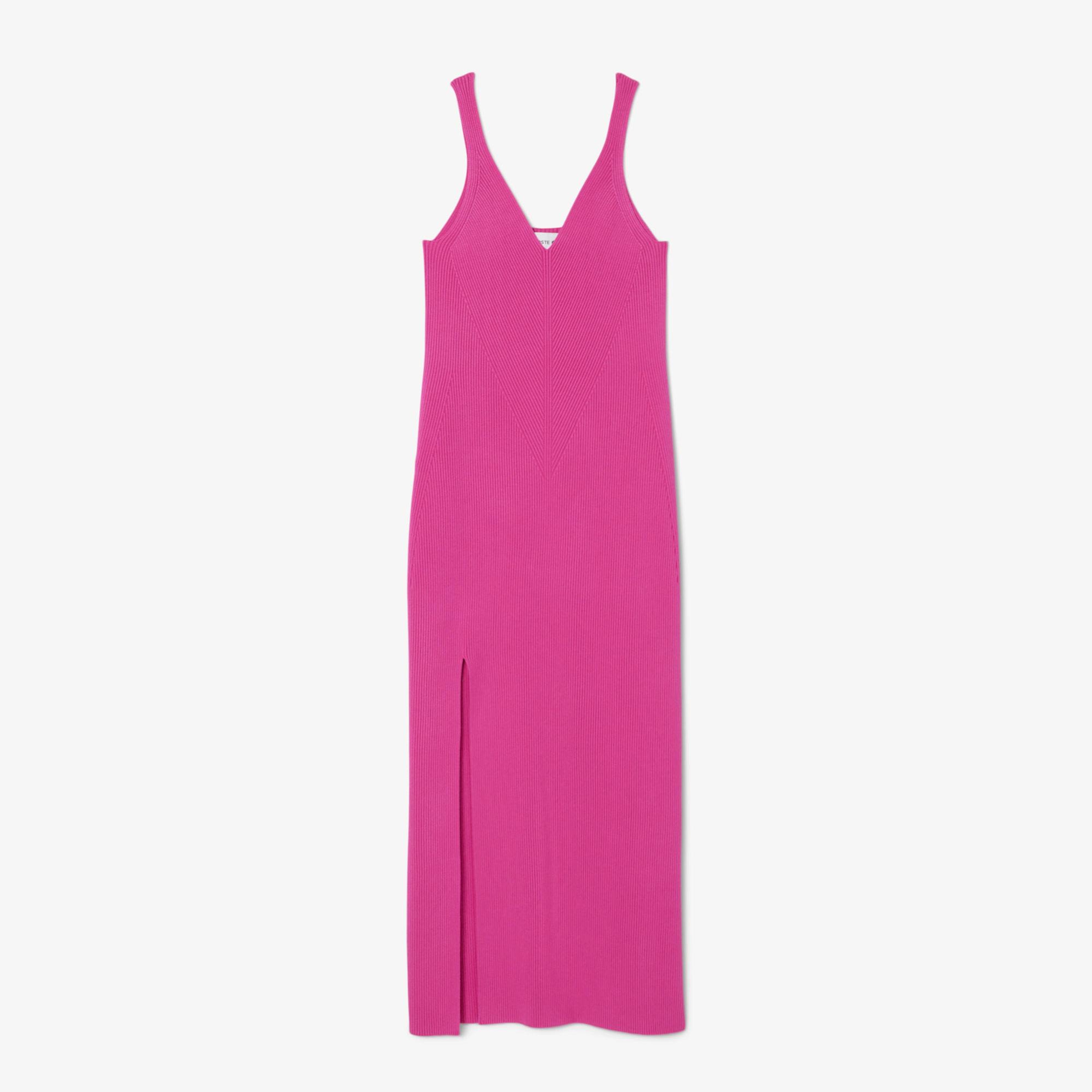 Lacoste Kadın Kolsuz V Yaka Pembe Elbise