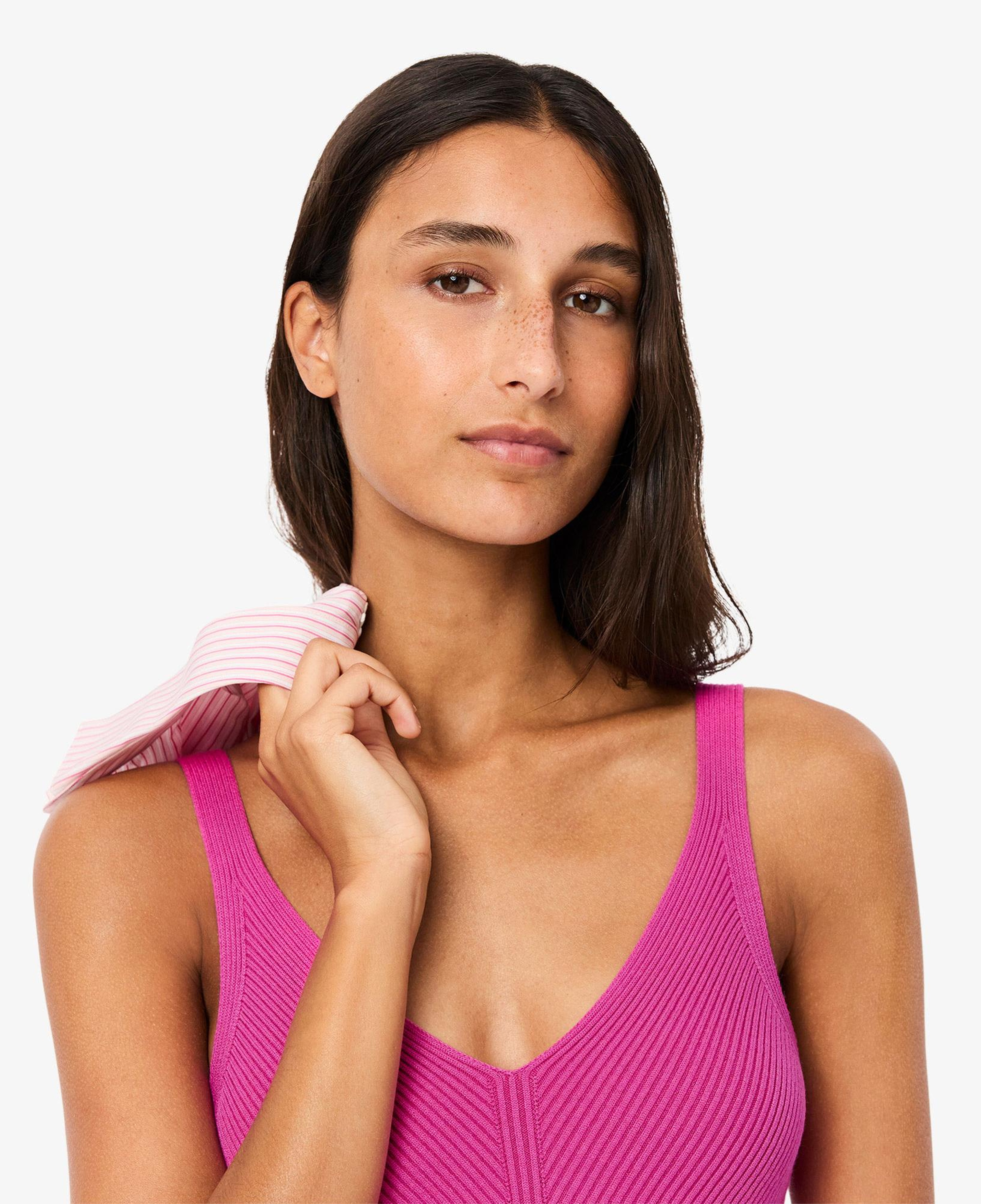 Lacoste Kadın Kolsuz V Yaka Pembe Elbise