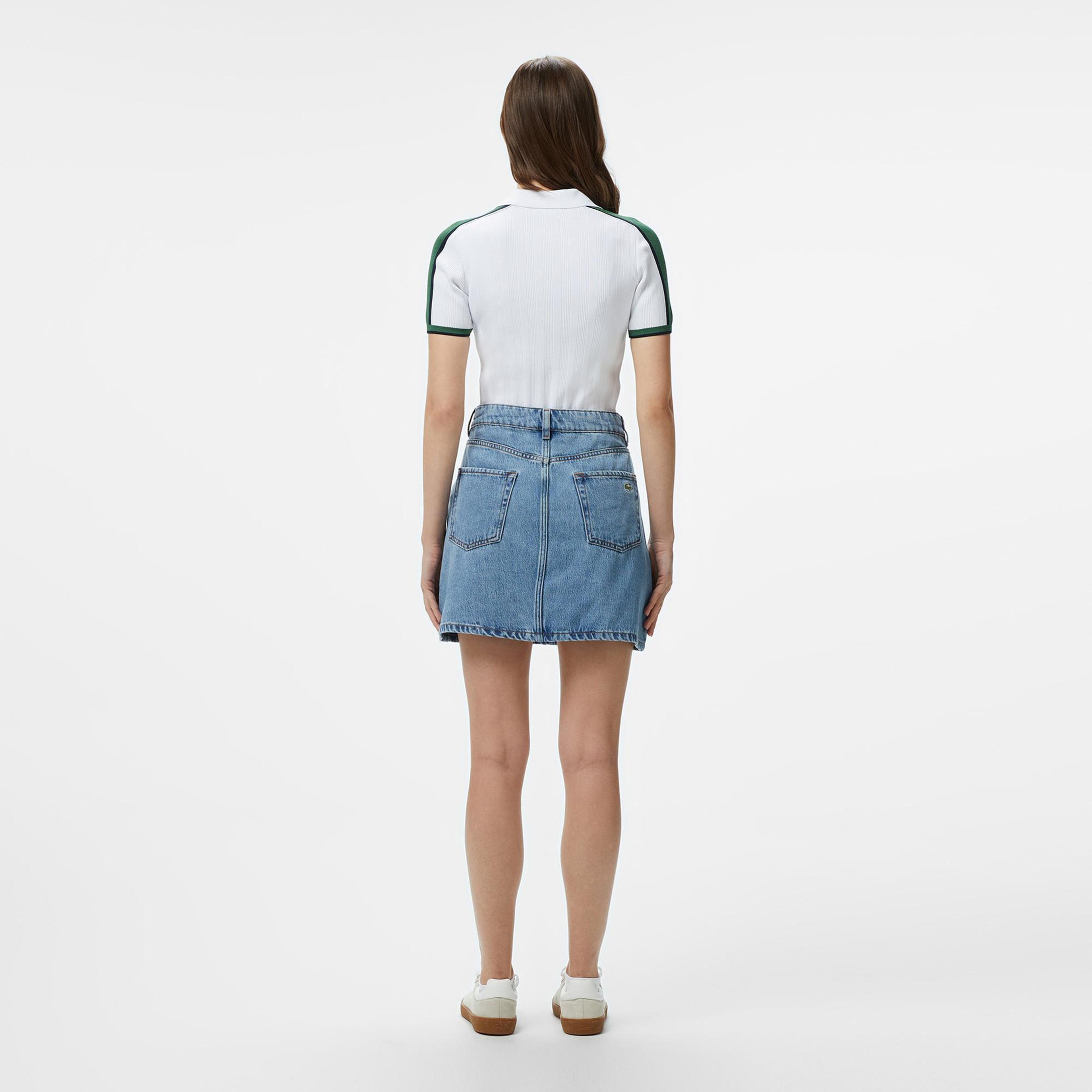 Lacoste Kadın Regular Fit Mavi Etek