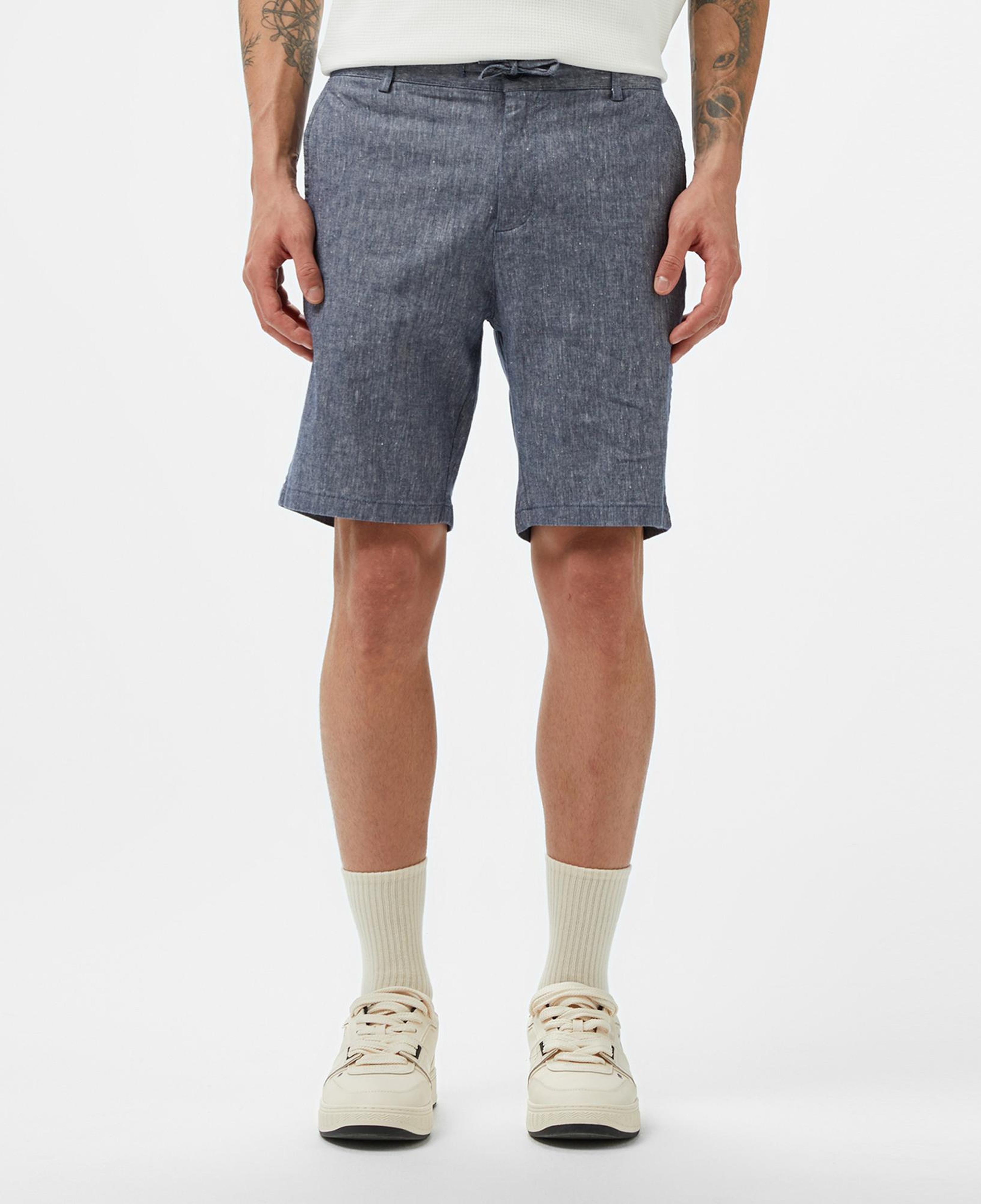 Lacoste Erkek Regular Fit Keten Lacivert Bermuda Şort