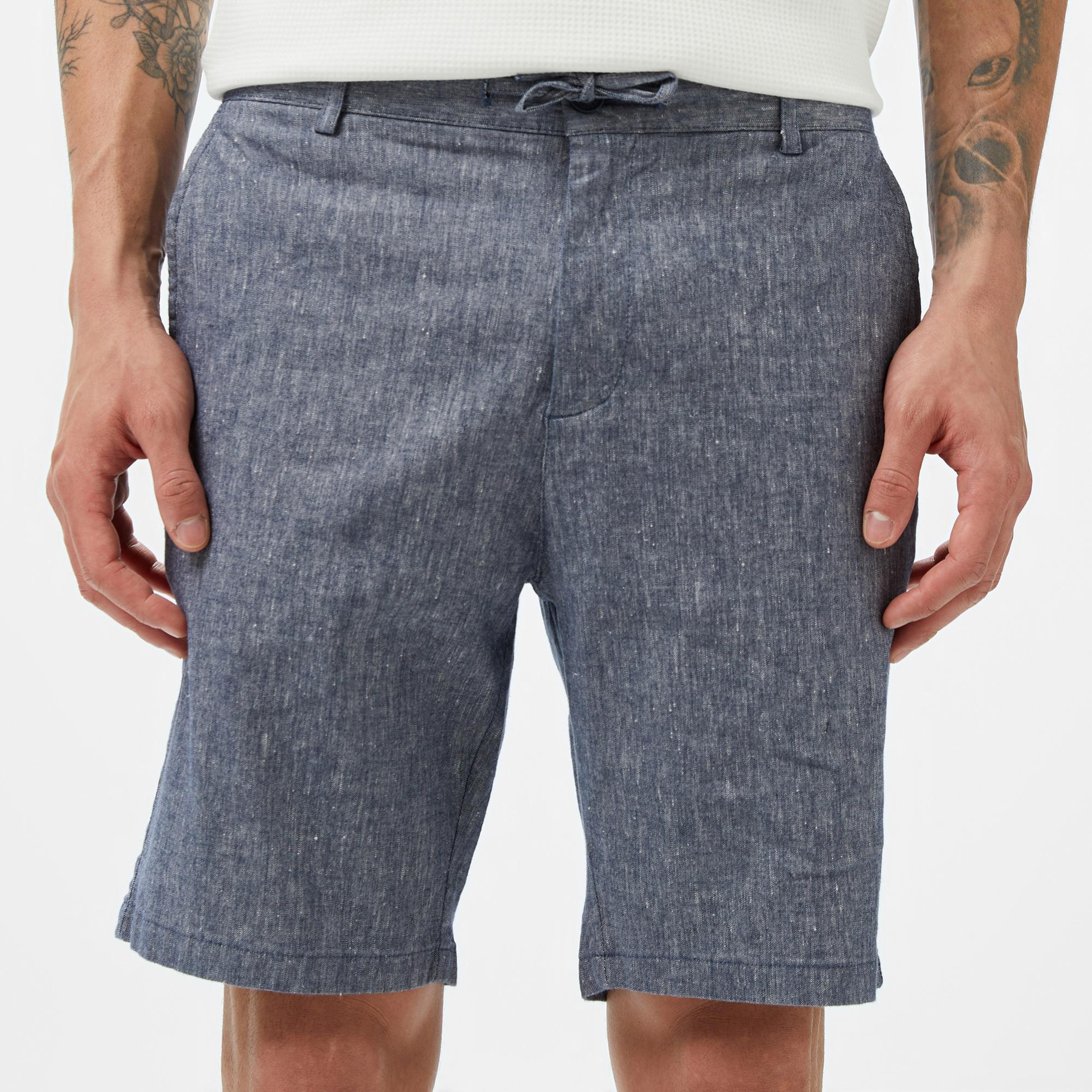 Lacoste Erkek Regular Fit Keten Lacivert Bermuda Şort