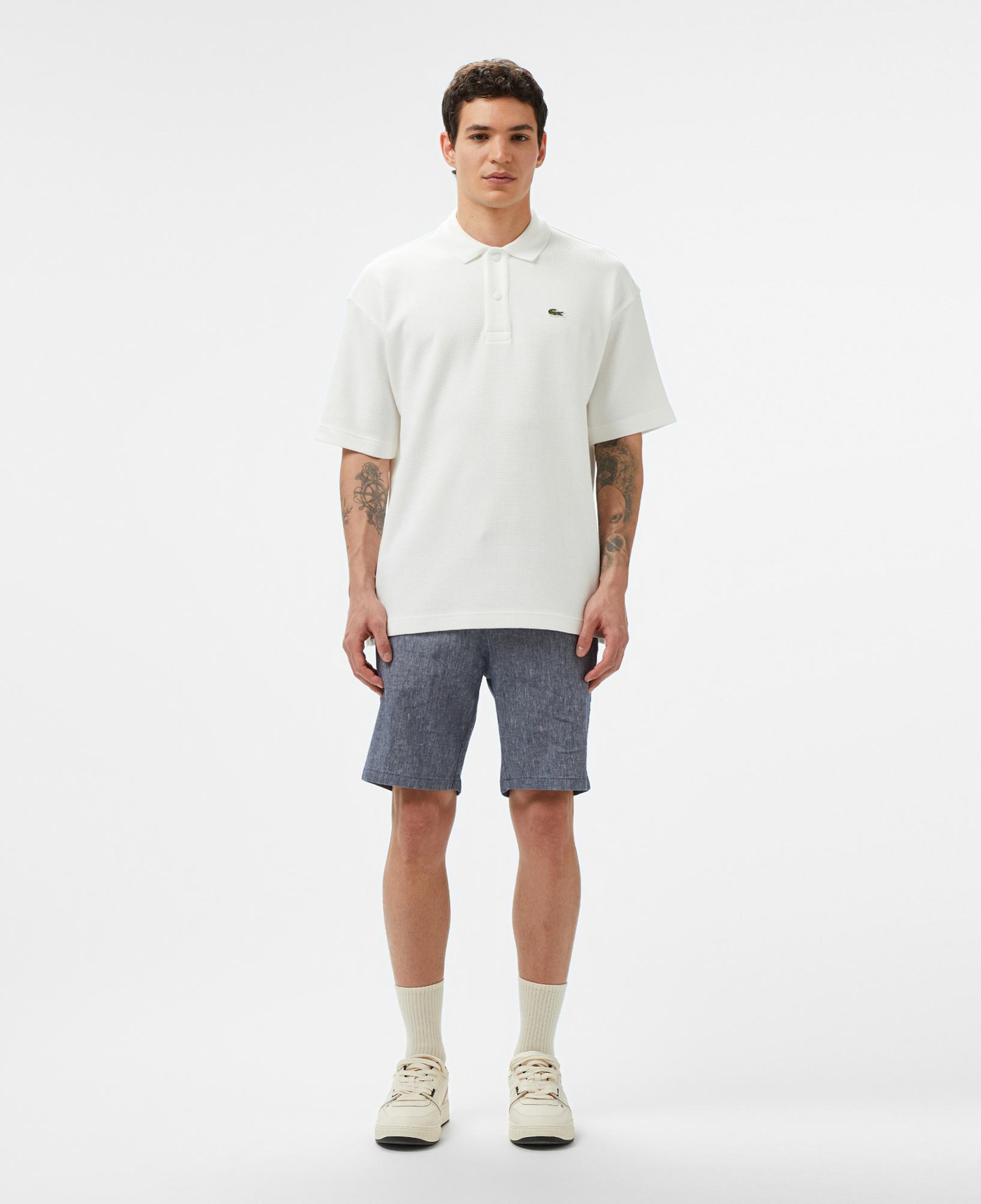 Lacoste Erkek Regular Fit Keten Lacivert Bermuda Şort