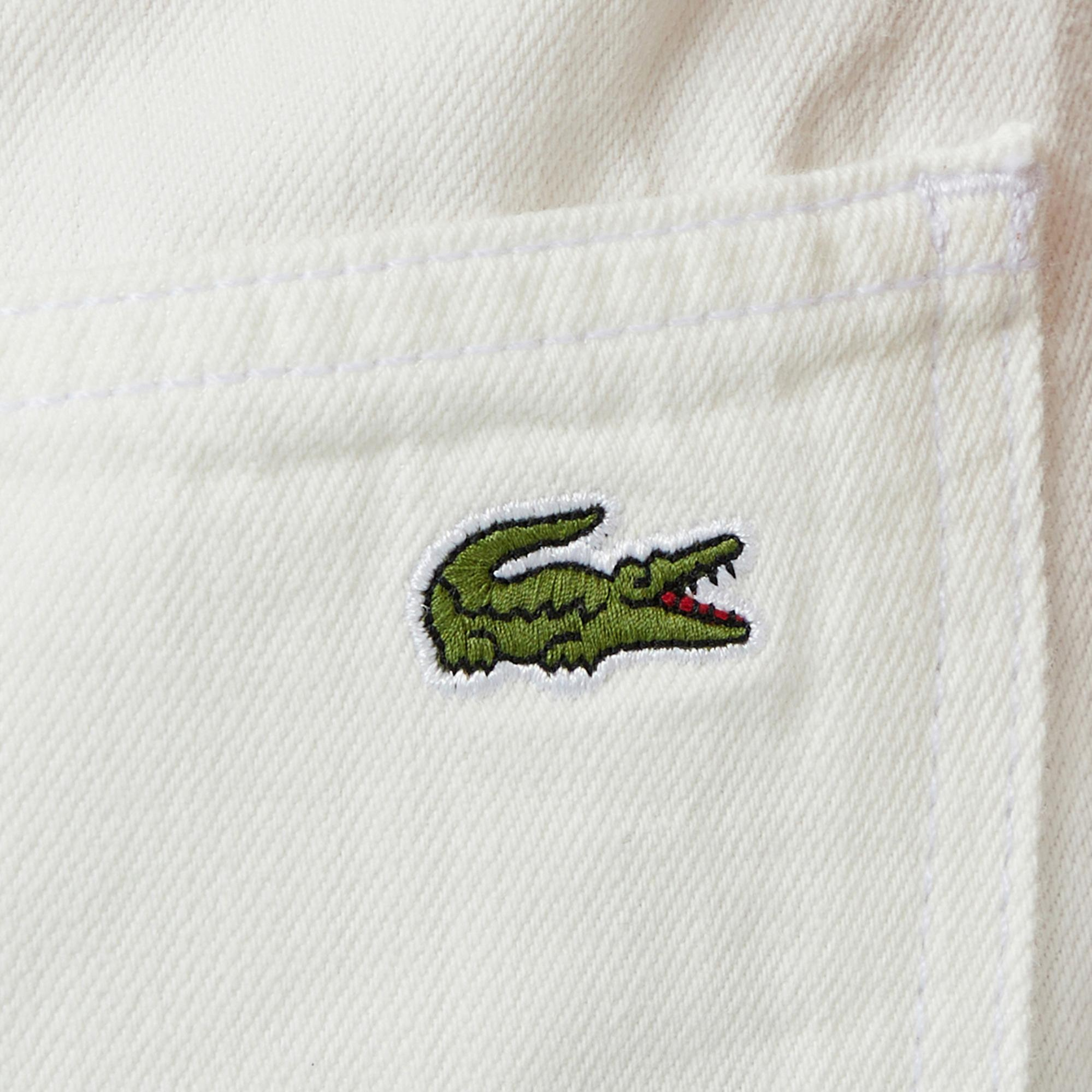 Lacoste Kadın Regular Fit Denim Beyaz Şort