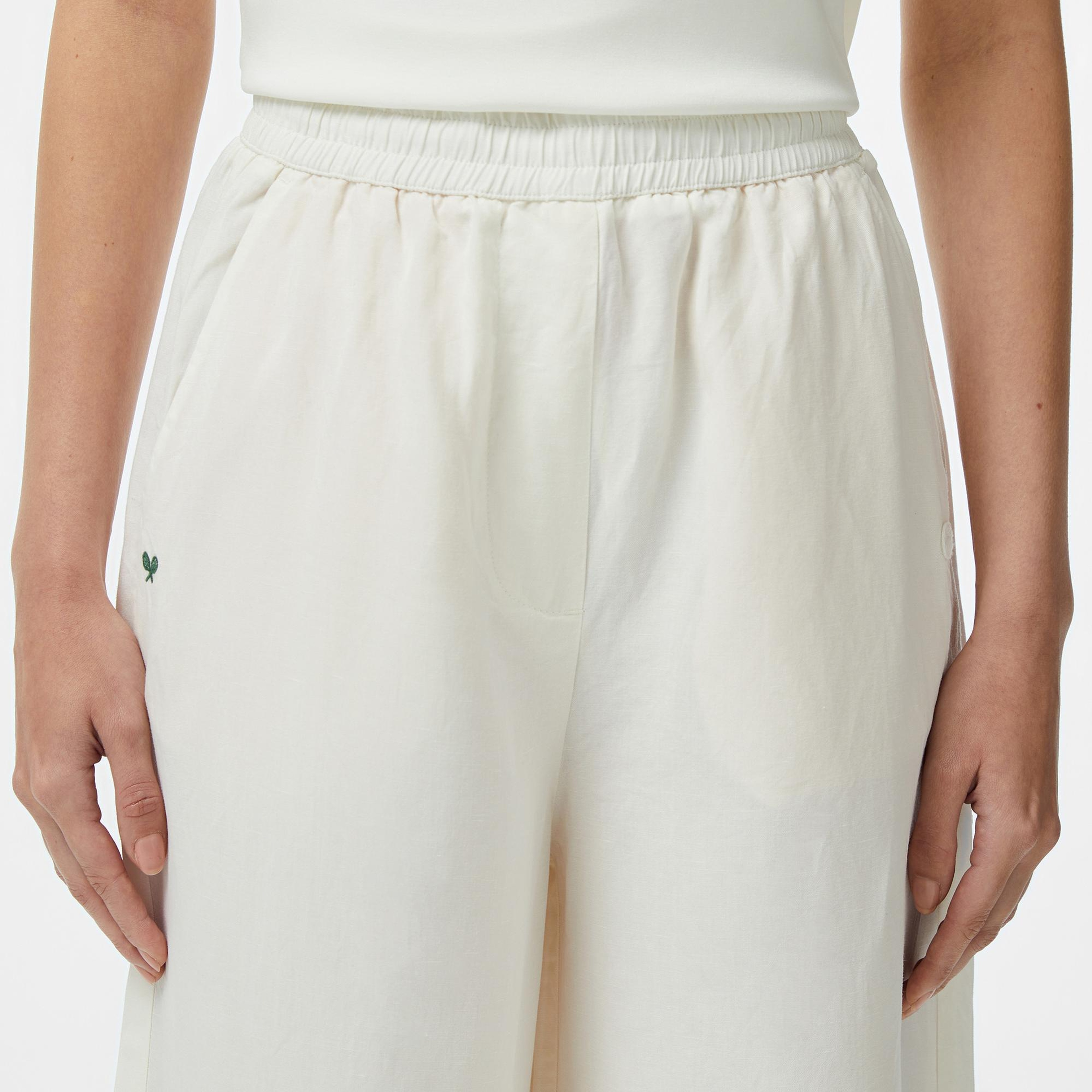 Lacoste Kadın Relaxed Fit Beyaz Pantolon