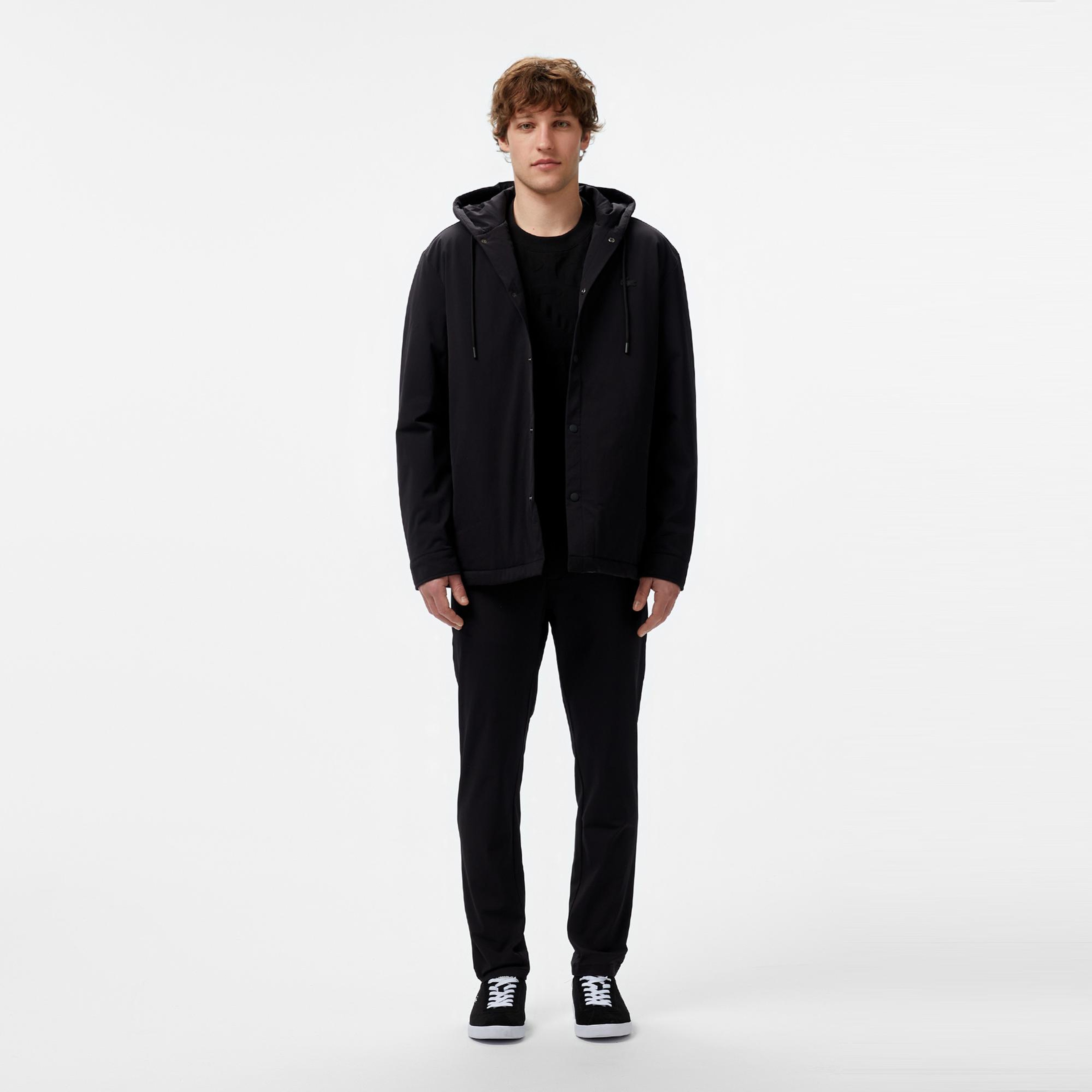 Lacoste Erkek Regular Fit Kapüşonlu Siyah Ceket