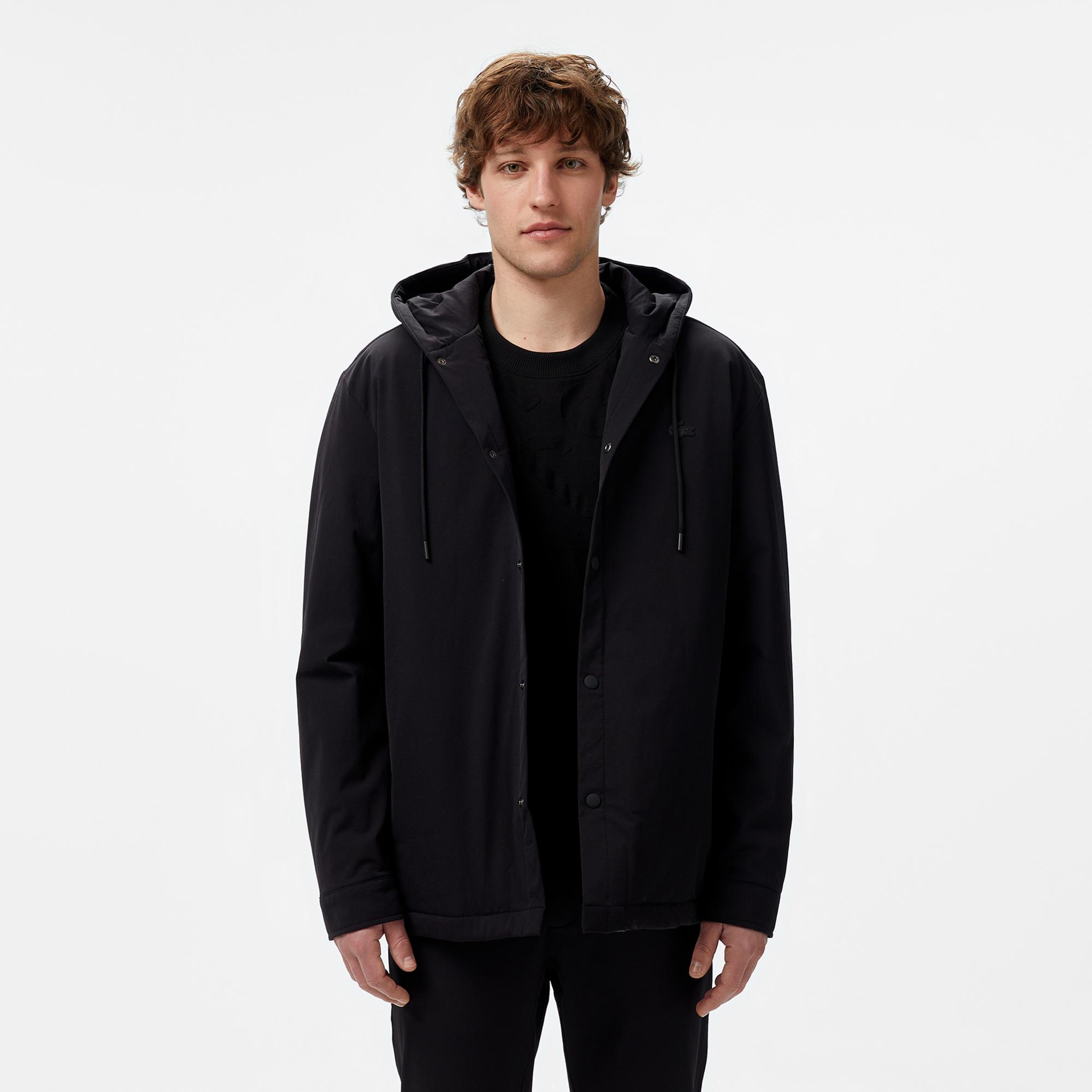 Lacoste Erkek Regular Fit Kapüşonlu Siyah Ceket