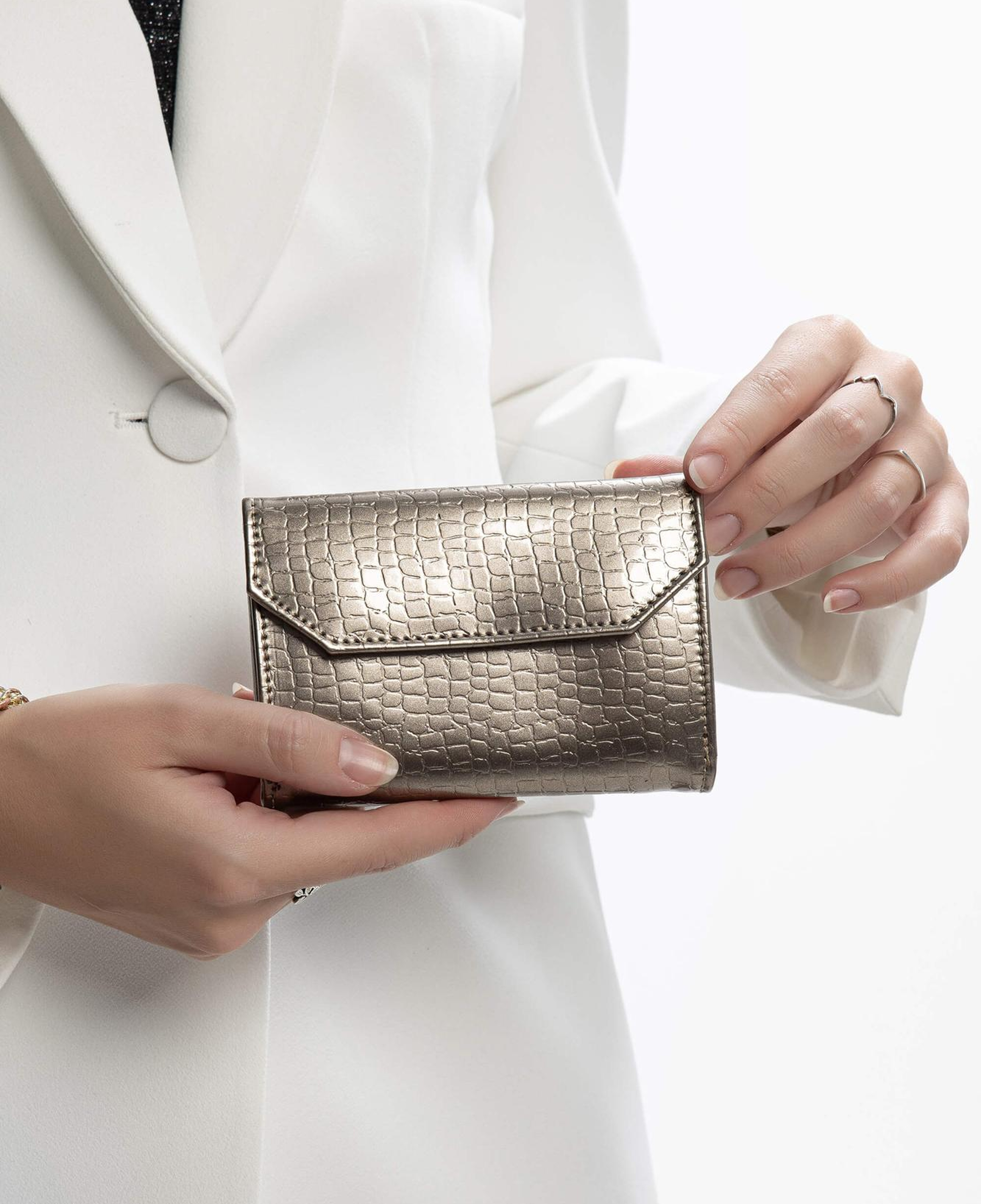 Tamer Tanca Kadın Vegan Antrasit Rugan Cüzdan Cuzdan