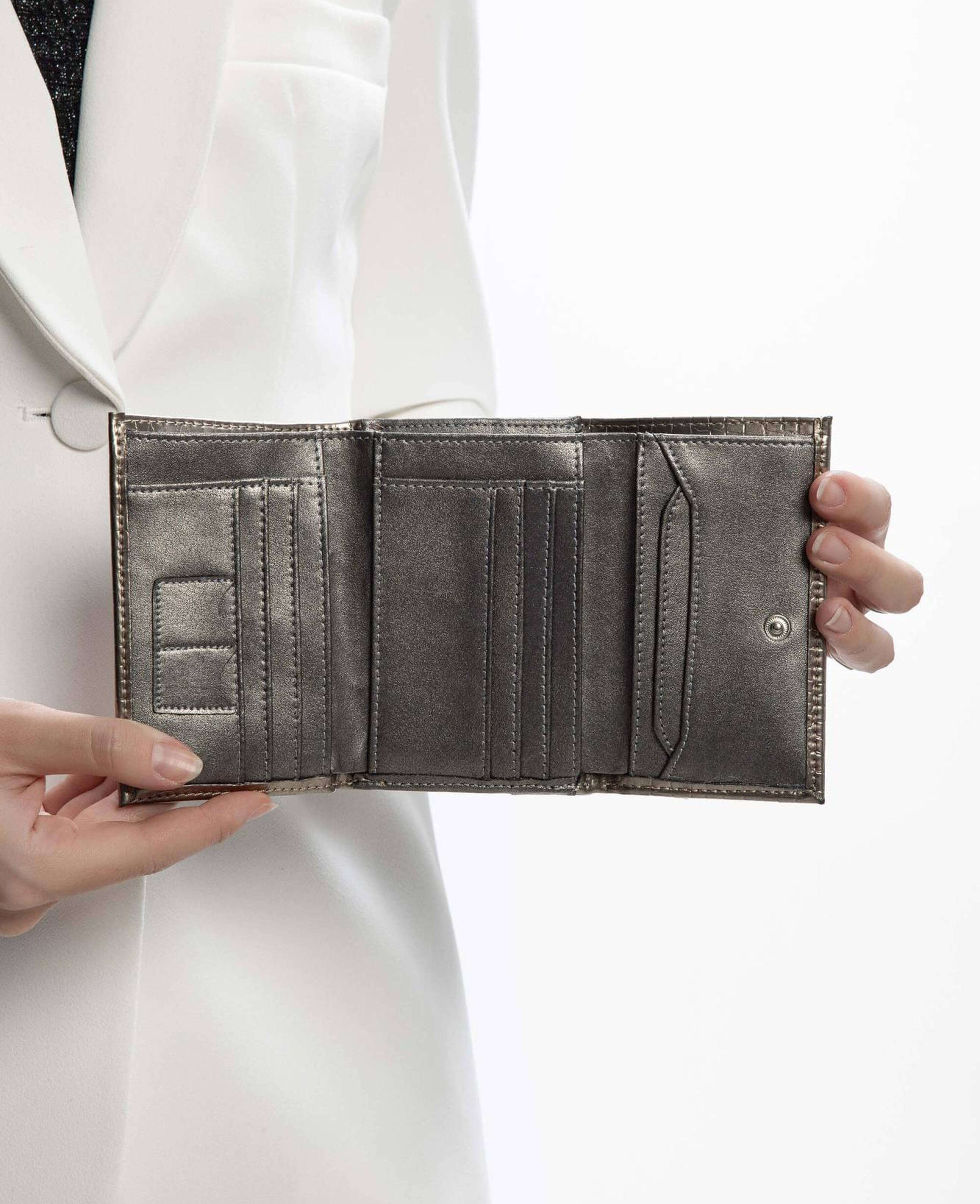 Tamer Tanca Kadın Vegan Antrasit Rugan Cüzdan Cuzdan