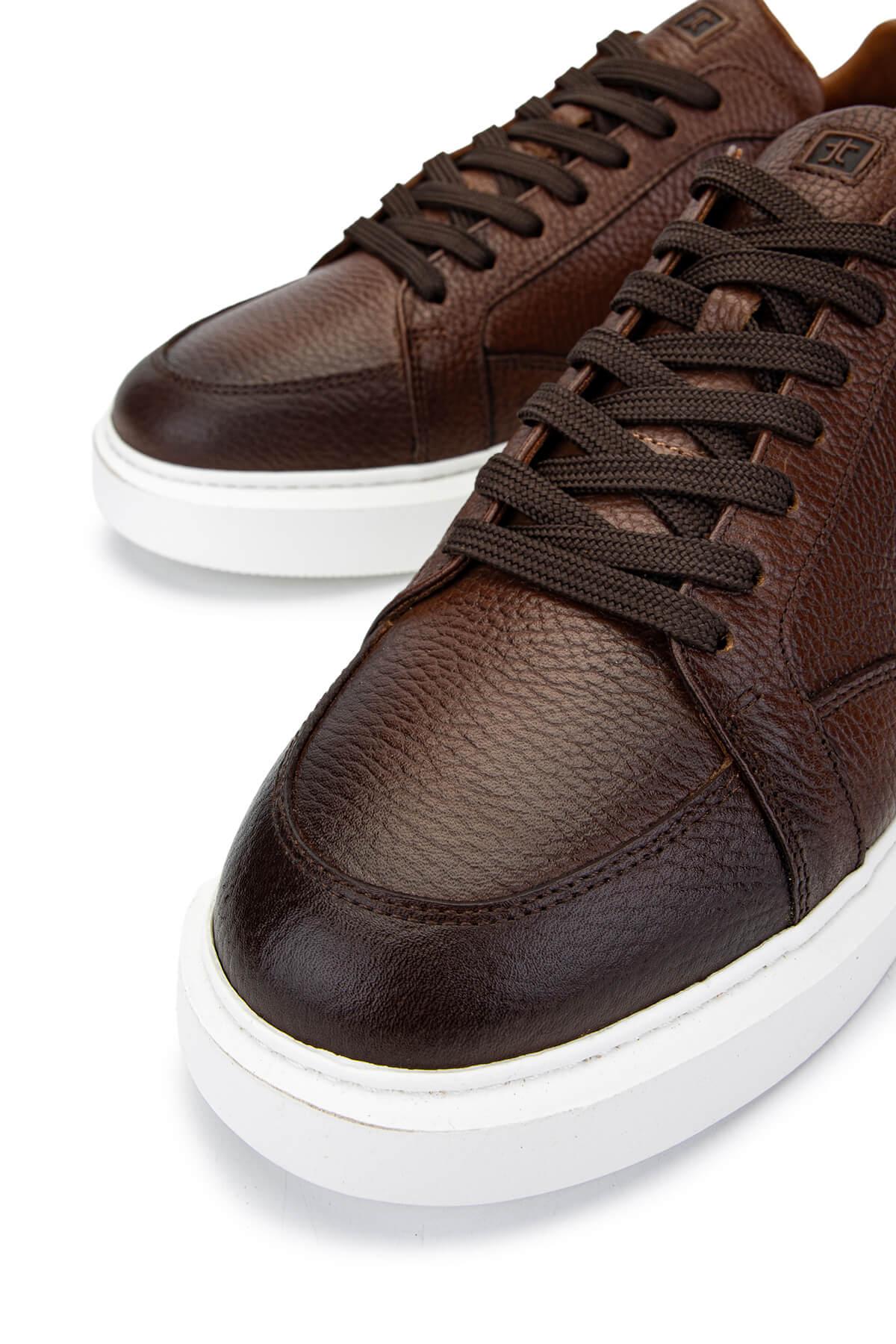 Tamer Tanca Erkek Hakiki Deri Kahverengi Sneakers & Spor Ayakkabı