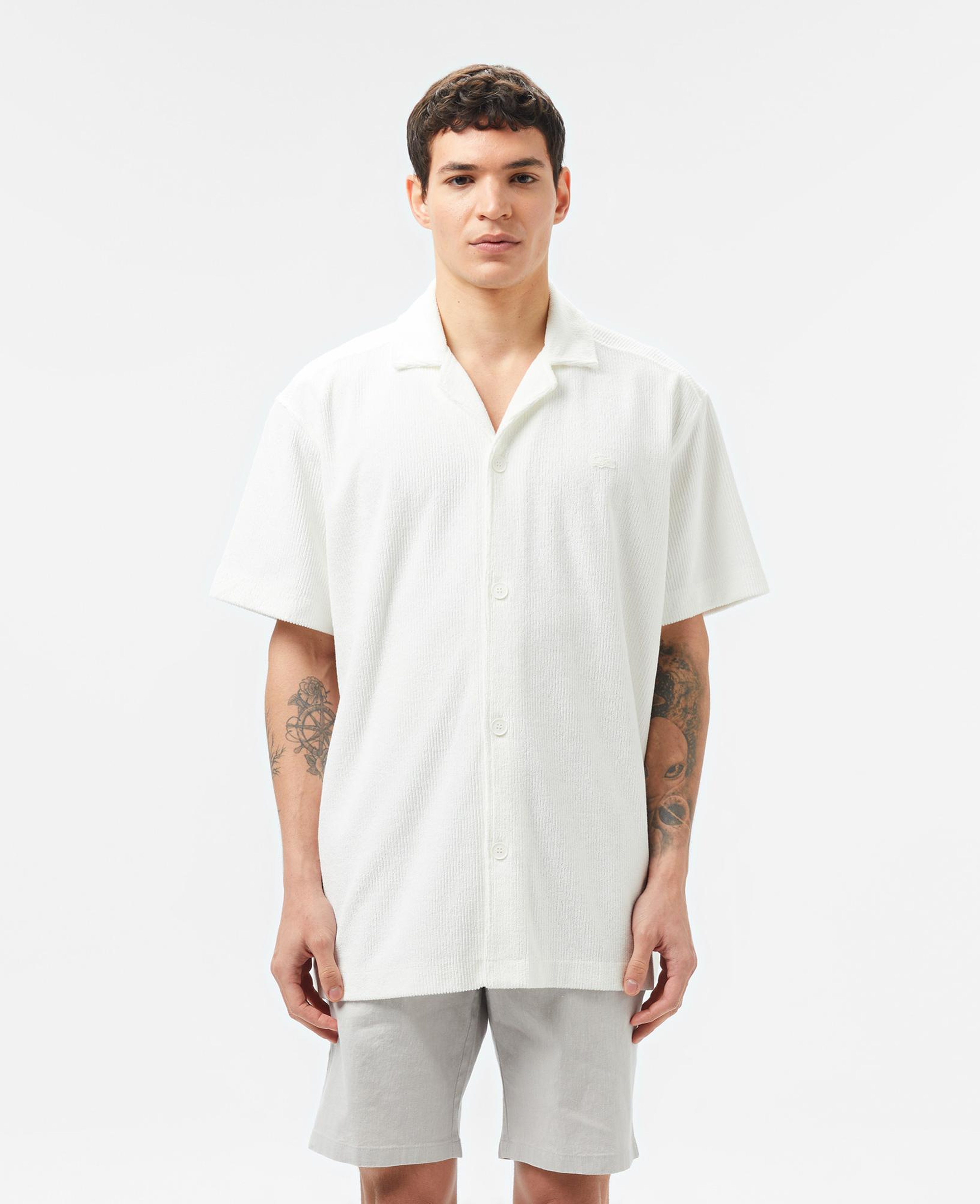 Lacoste Erkek Relaxed Fit Kısa Kollu Beyaz Gömlek