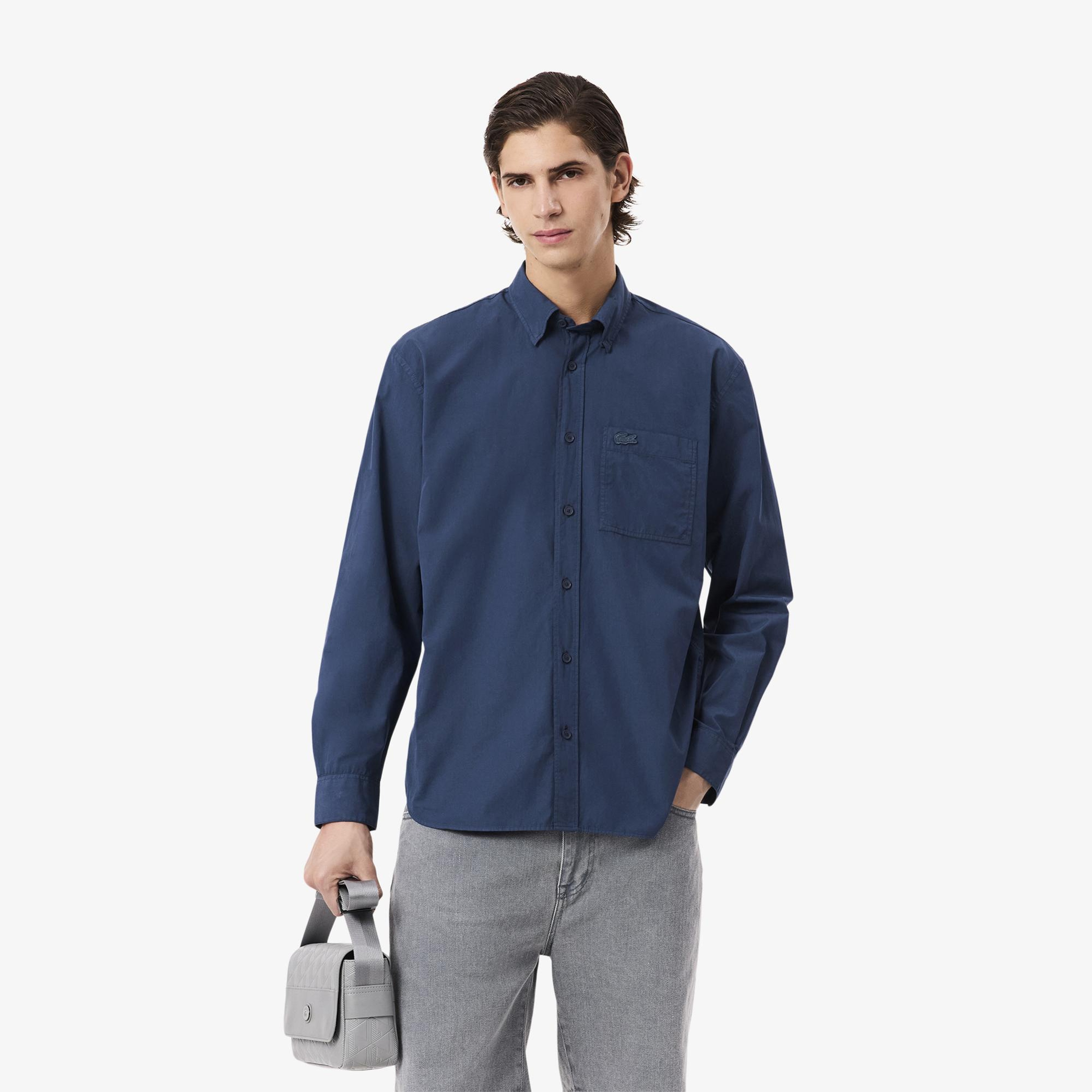 Lacoste Erkek Relaxed Fit Mavi Gömlek