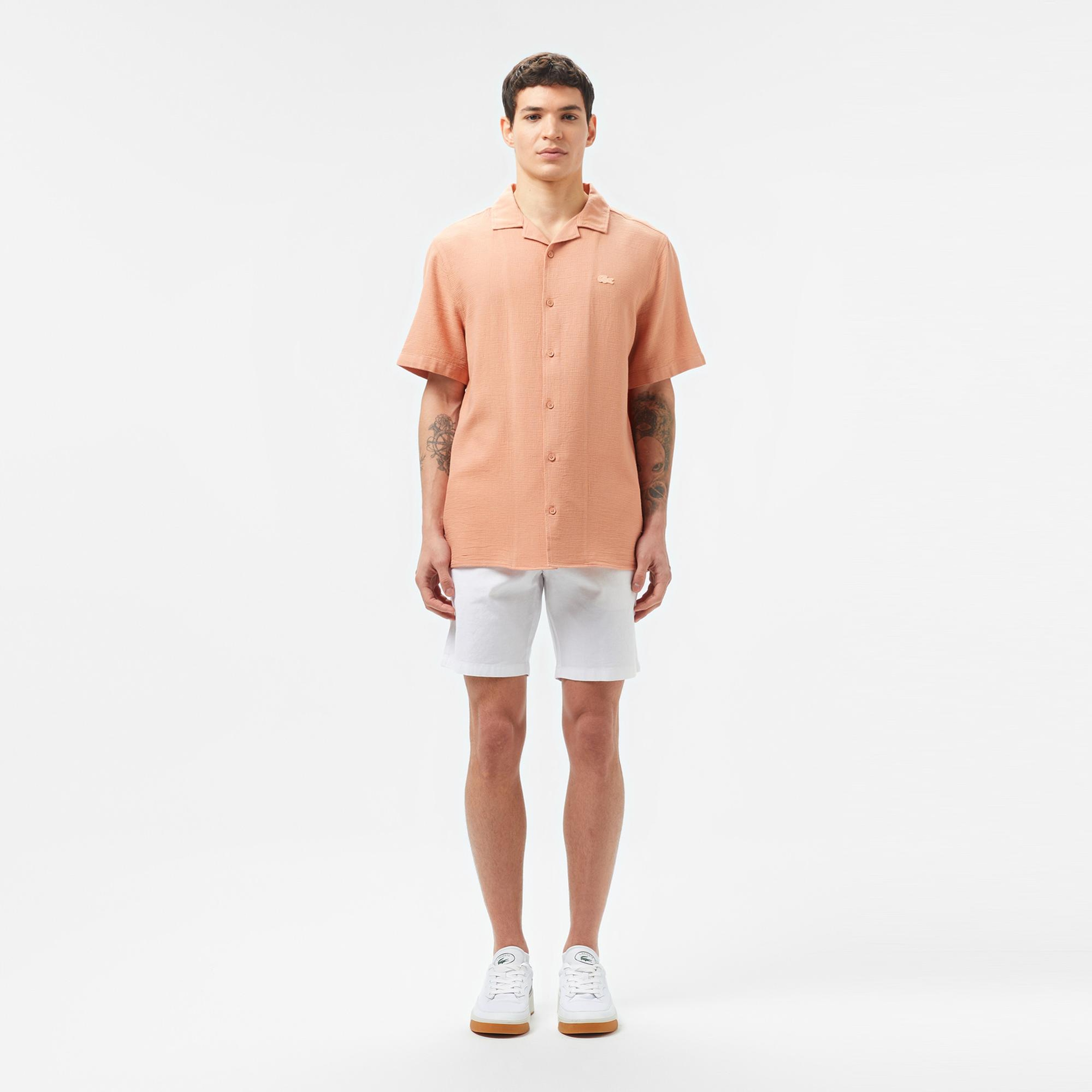 Lacoste Erkek Regular Fit Kısa Kollu Pembe Gömlek