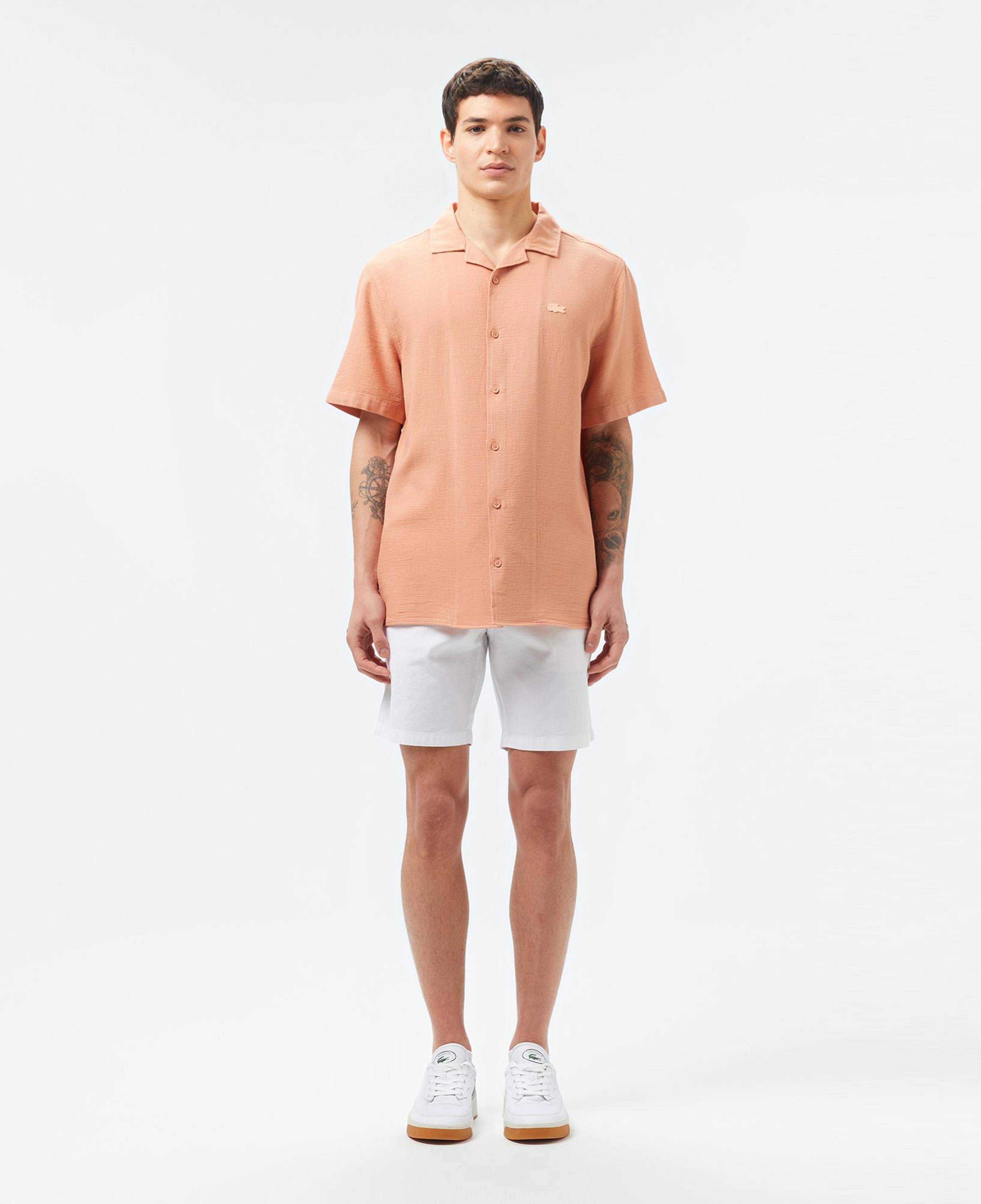 Lacoste Erkek Regular Fit Kısa Kollu Pembe Gömlek