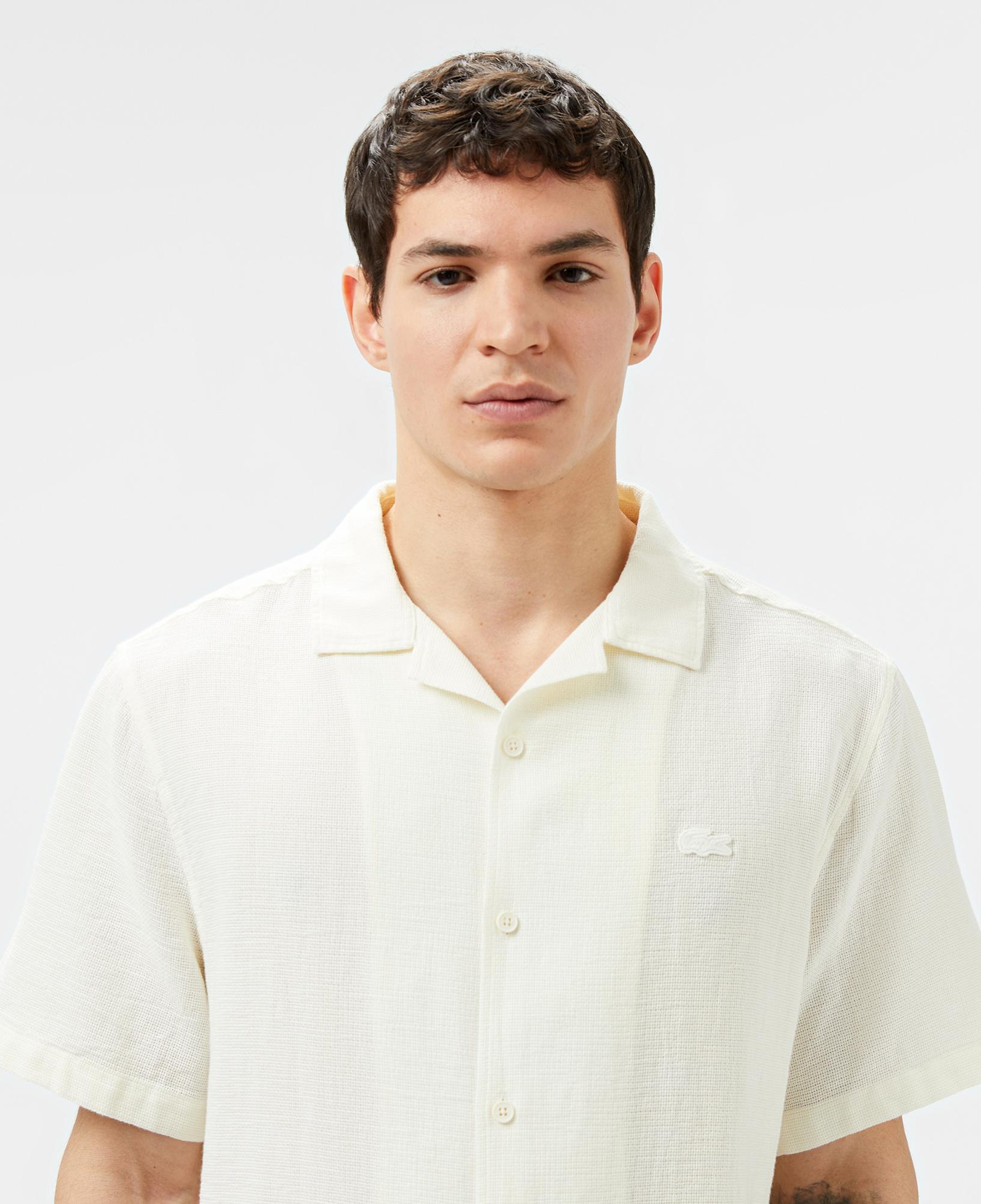 Lacoste Erkek Regular Fit Kısa Kollu Beyaz Gömlek