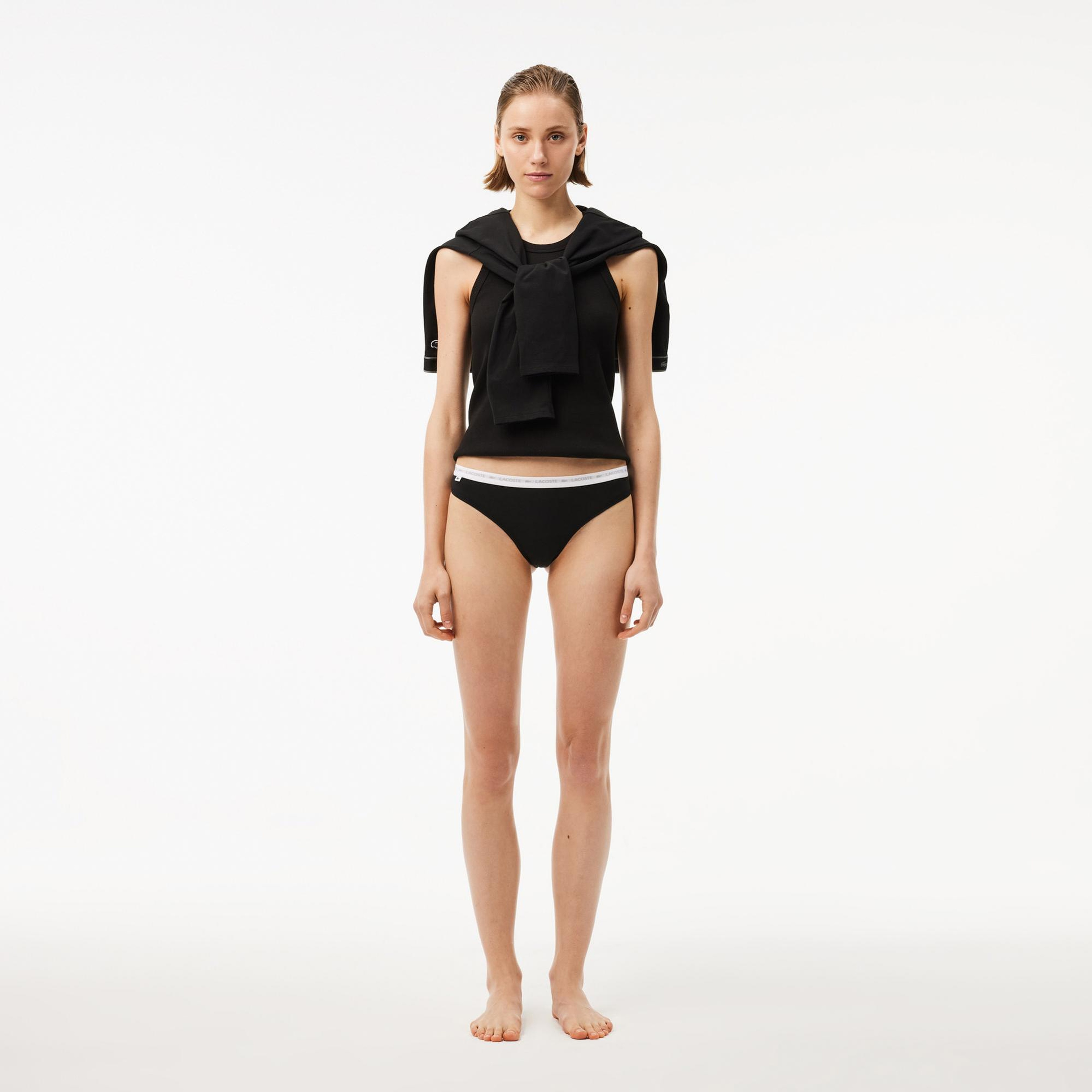 Lacoste Kadın Regular Fit 3'lü Siyah Külot