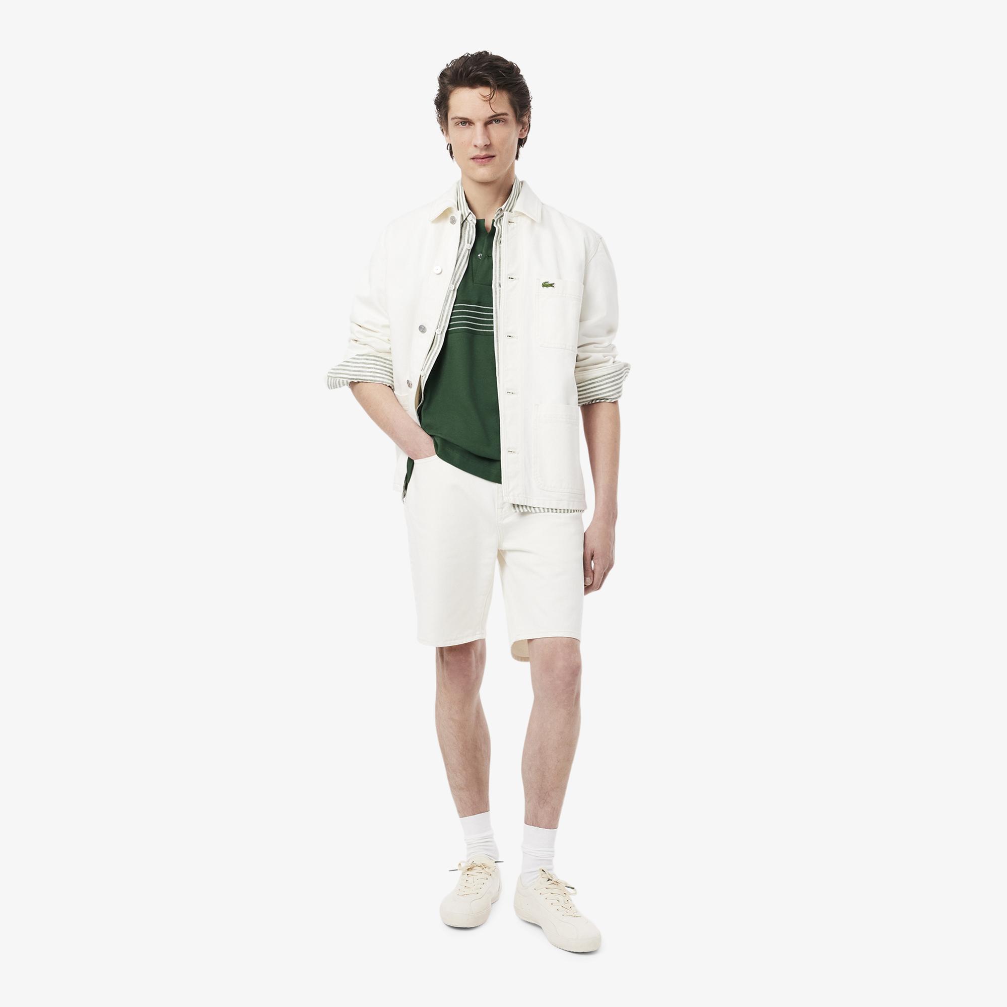 Lacoste Erkek Classic Fit Çizgili Yeşil Polo