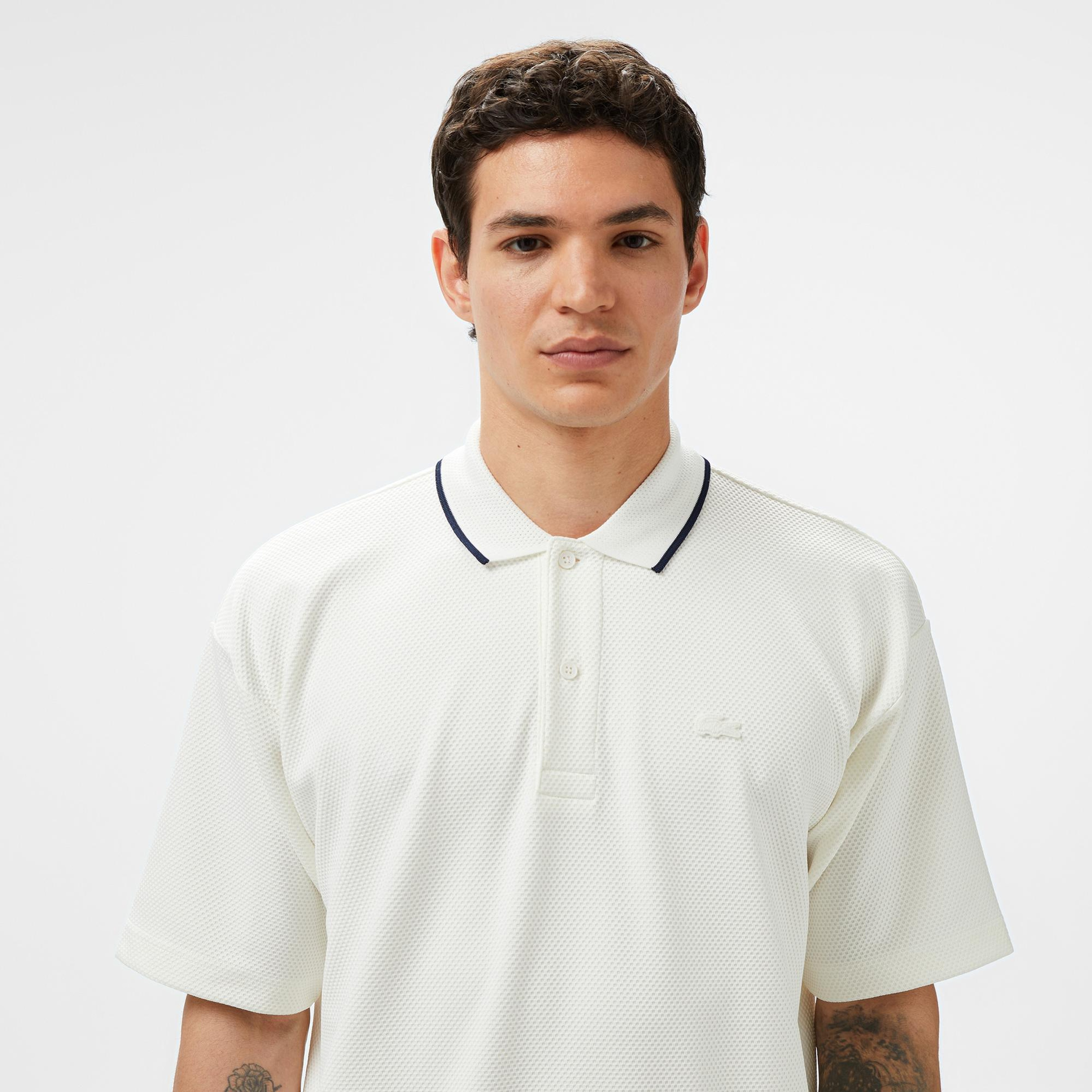 Lacoste Erkek Oversize Fit Beyaz Polo