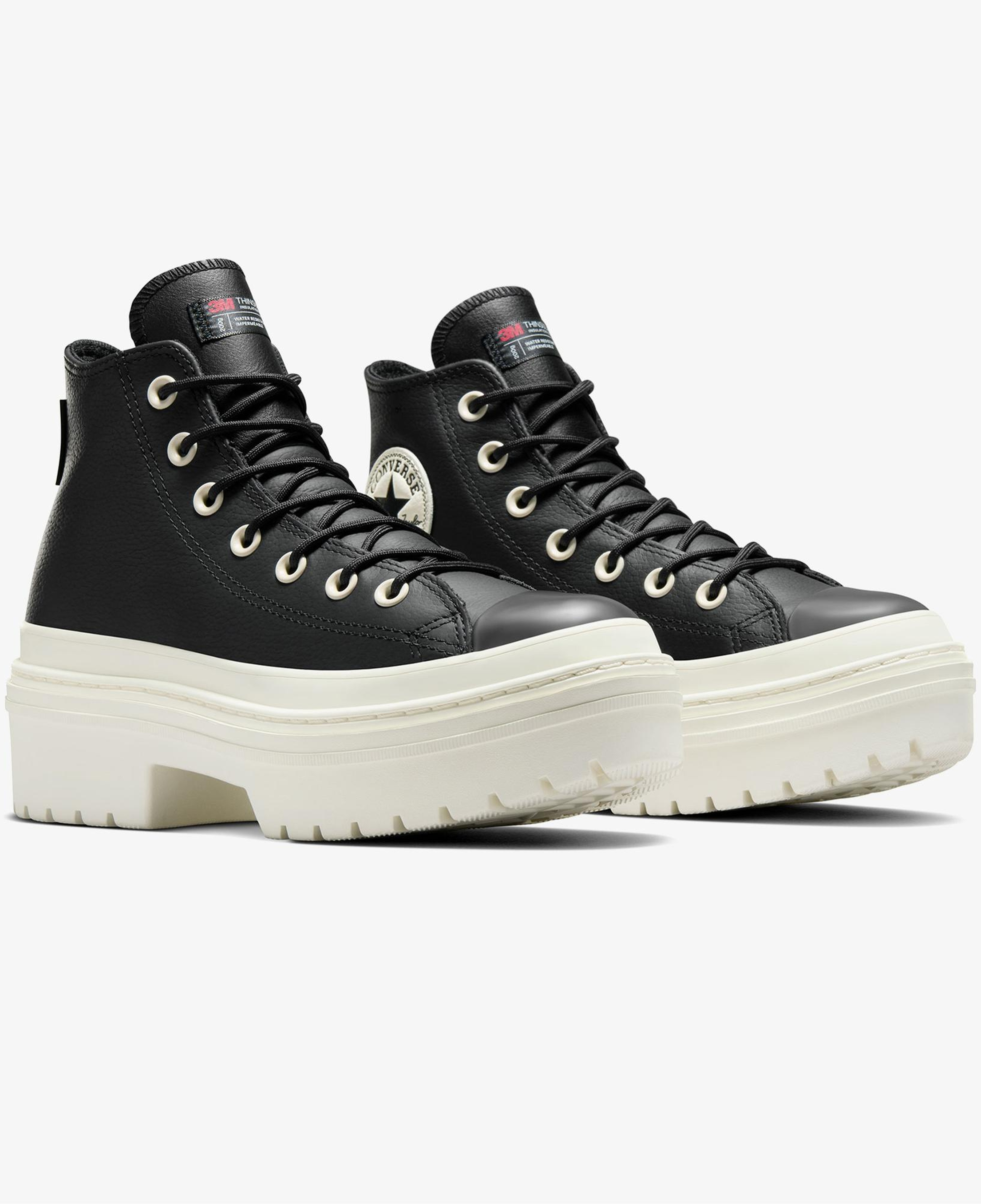 Converse Chuck Taylor All Star Lugged Heel Kadın Siyah Deri Platform Bot