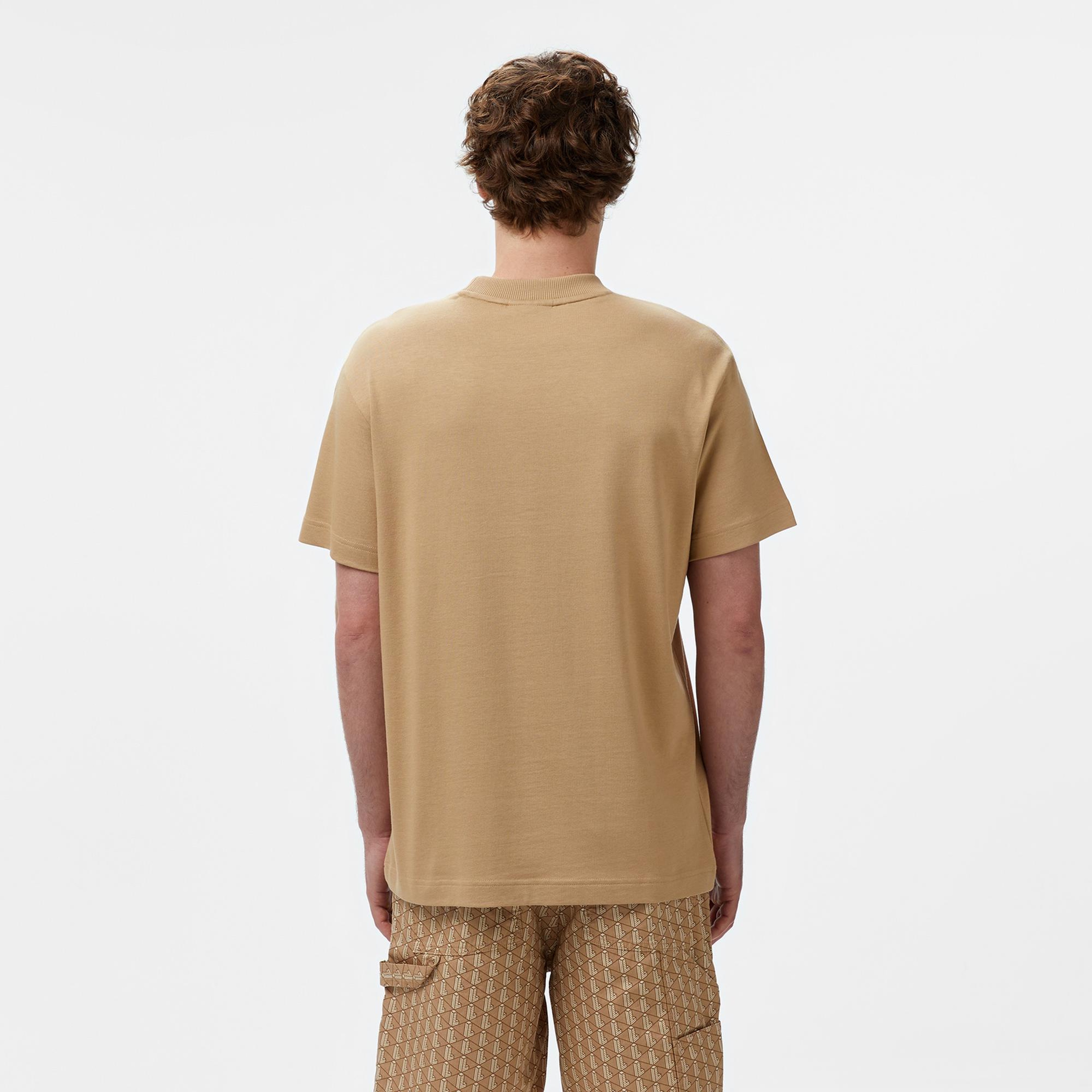 Lacoste Erkek Relaxed Fit Bisiklet Yaka Bej T-Shirt
