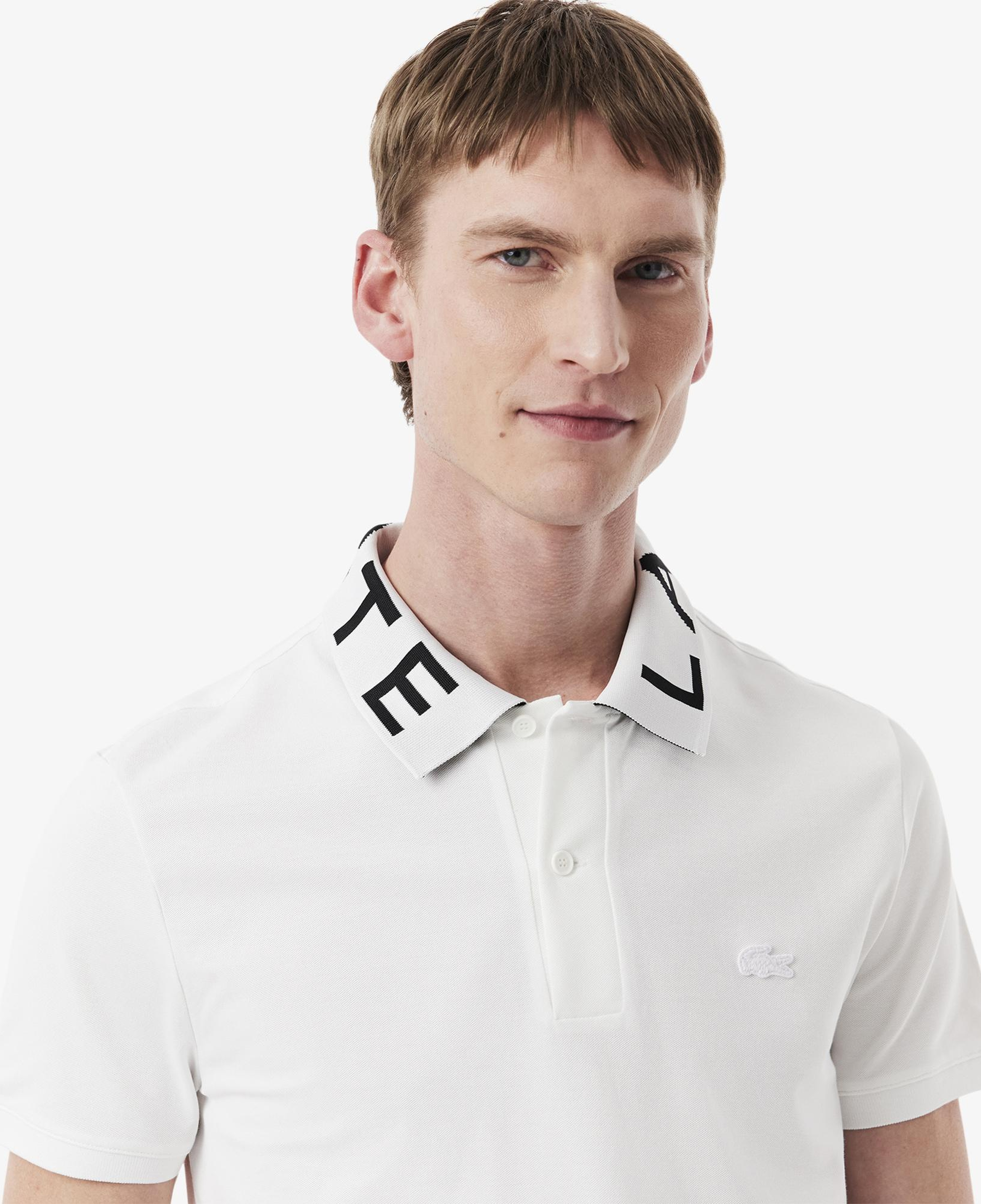 Lacoste Erkek Slim Fit Baskılı Beyaz Polo