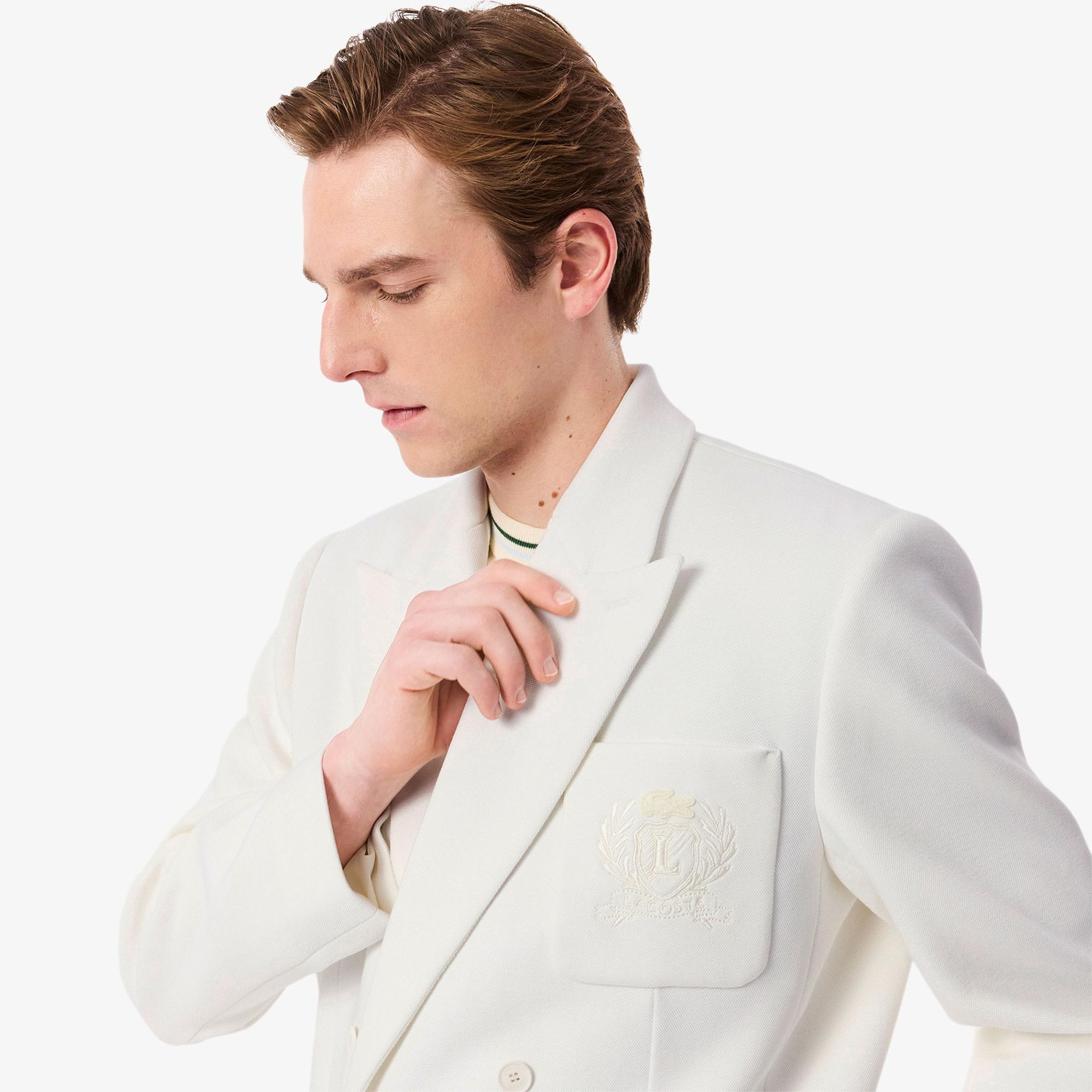 Lacoste Erkek Beyaz Blazer Ceket