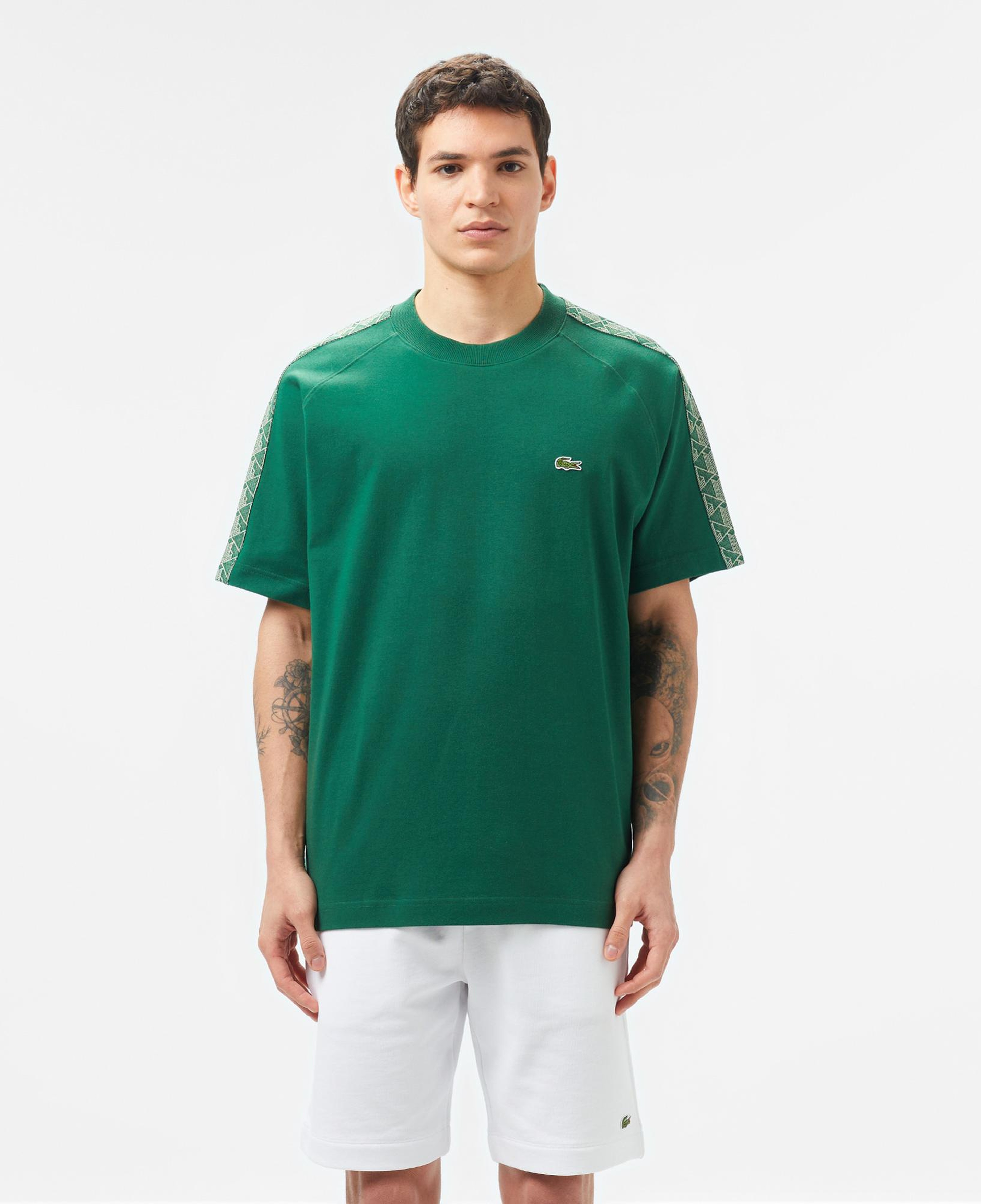 Lacoste Erkek Oversize Fit Bisiklet Yaka Baskılı Koyu Yeşil T-Shirt