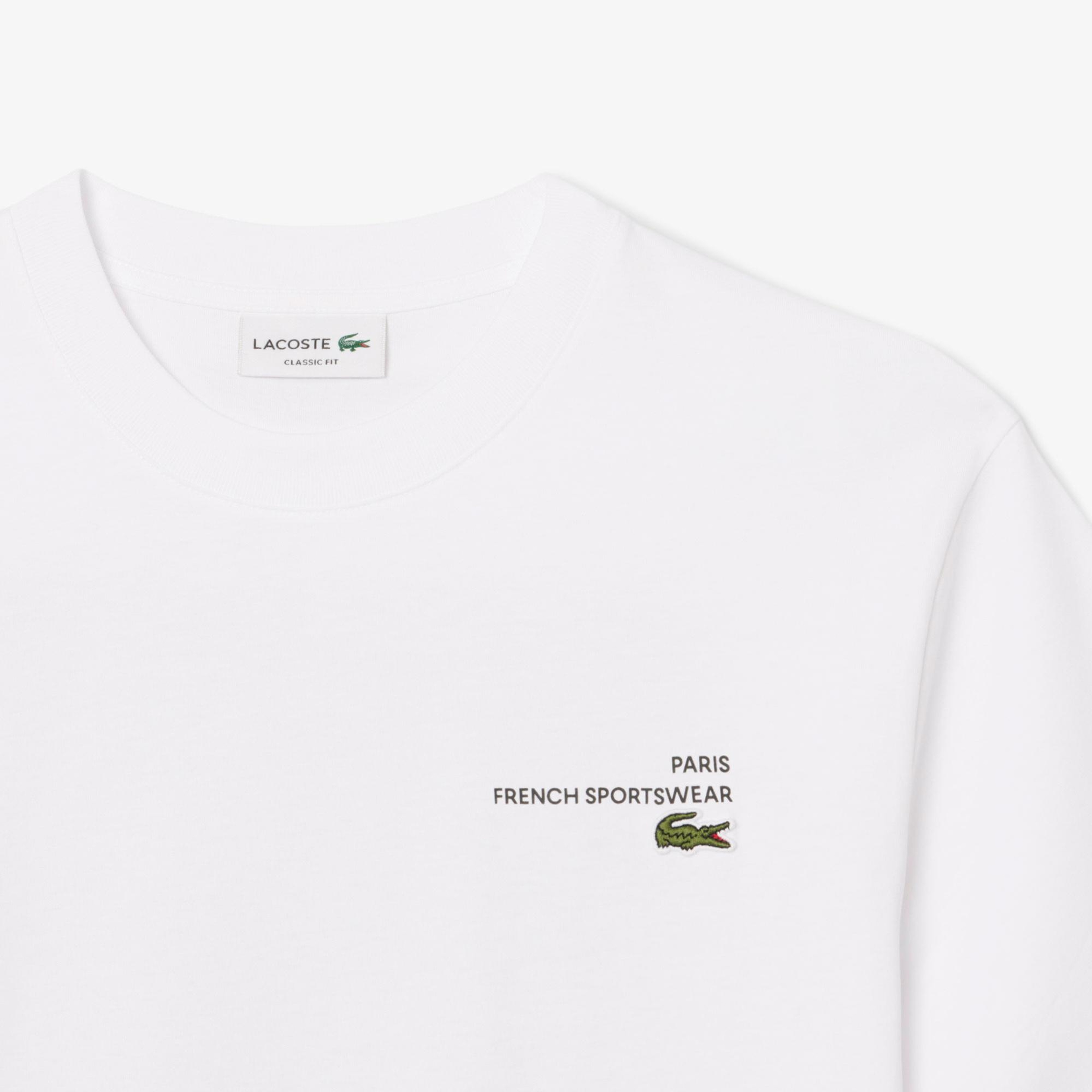 Lacoste Print Motif Erkek Beyaz T-Shirt