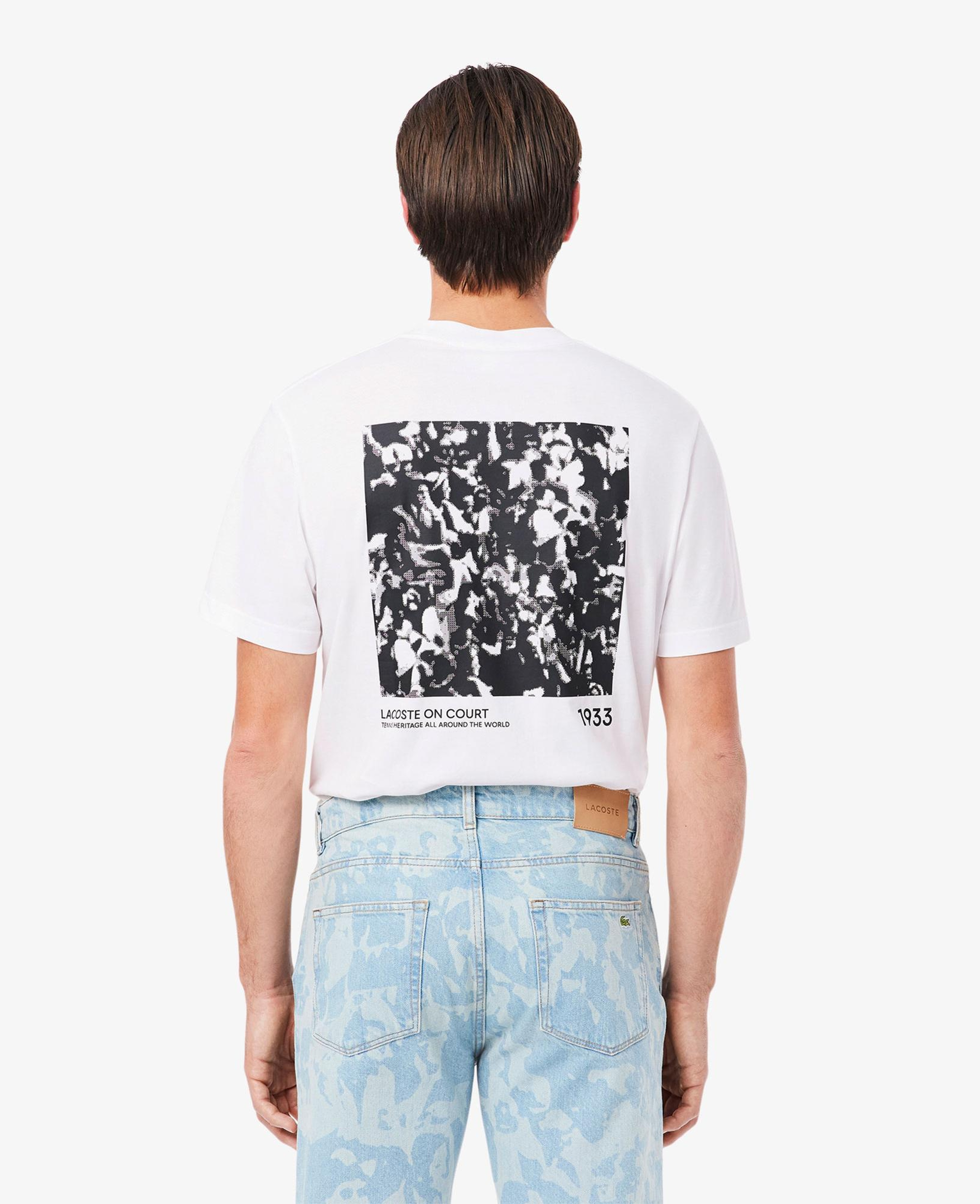 Lacoste Print Motif Erkek Beyaz T-Shirt