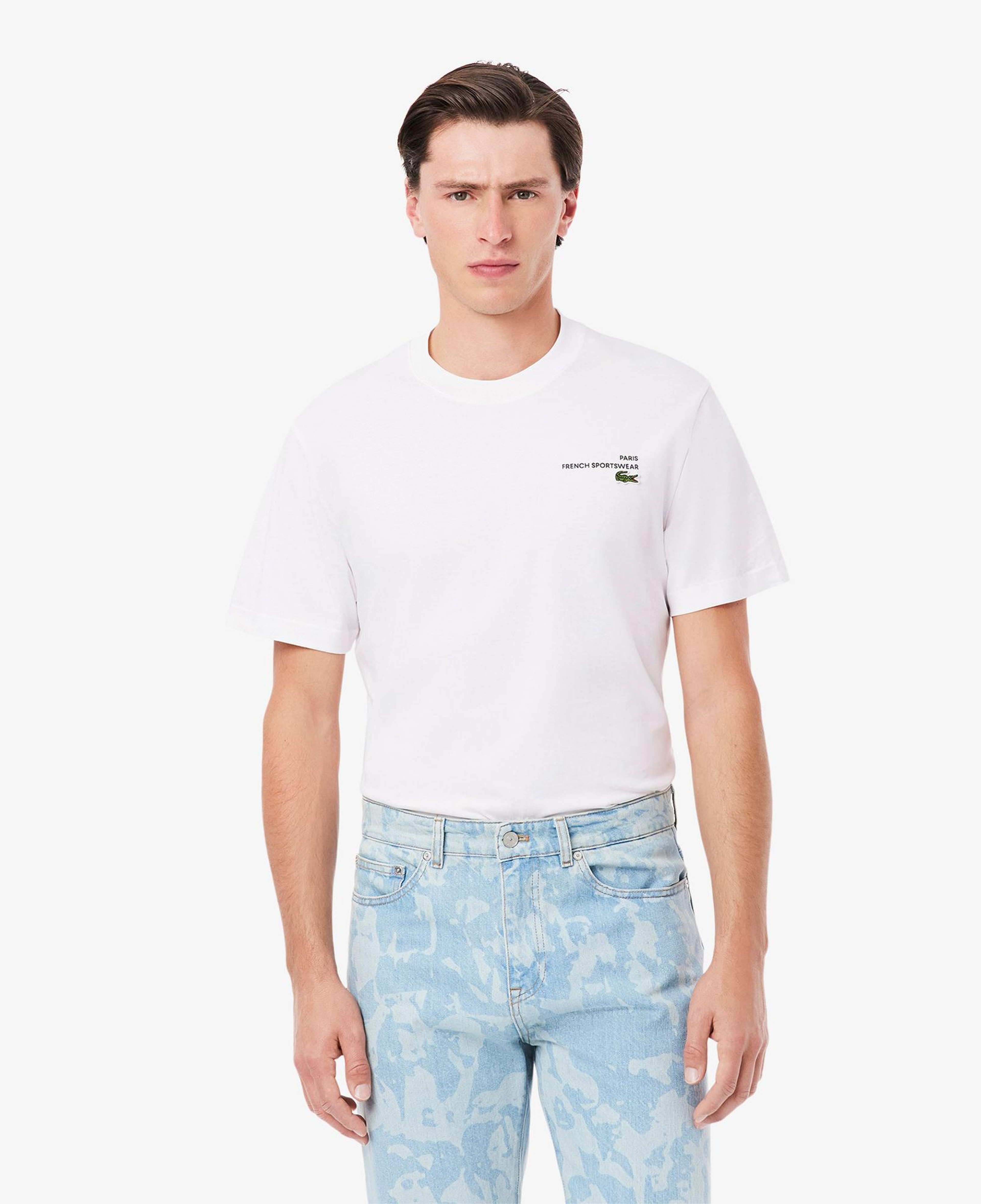 Lacoste Print Motif Erkek Beyaz T-Shirt