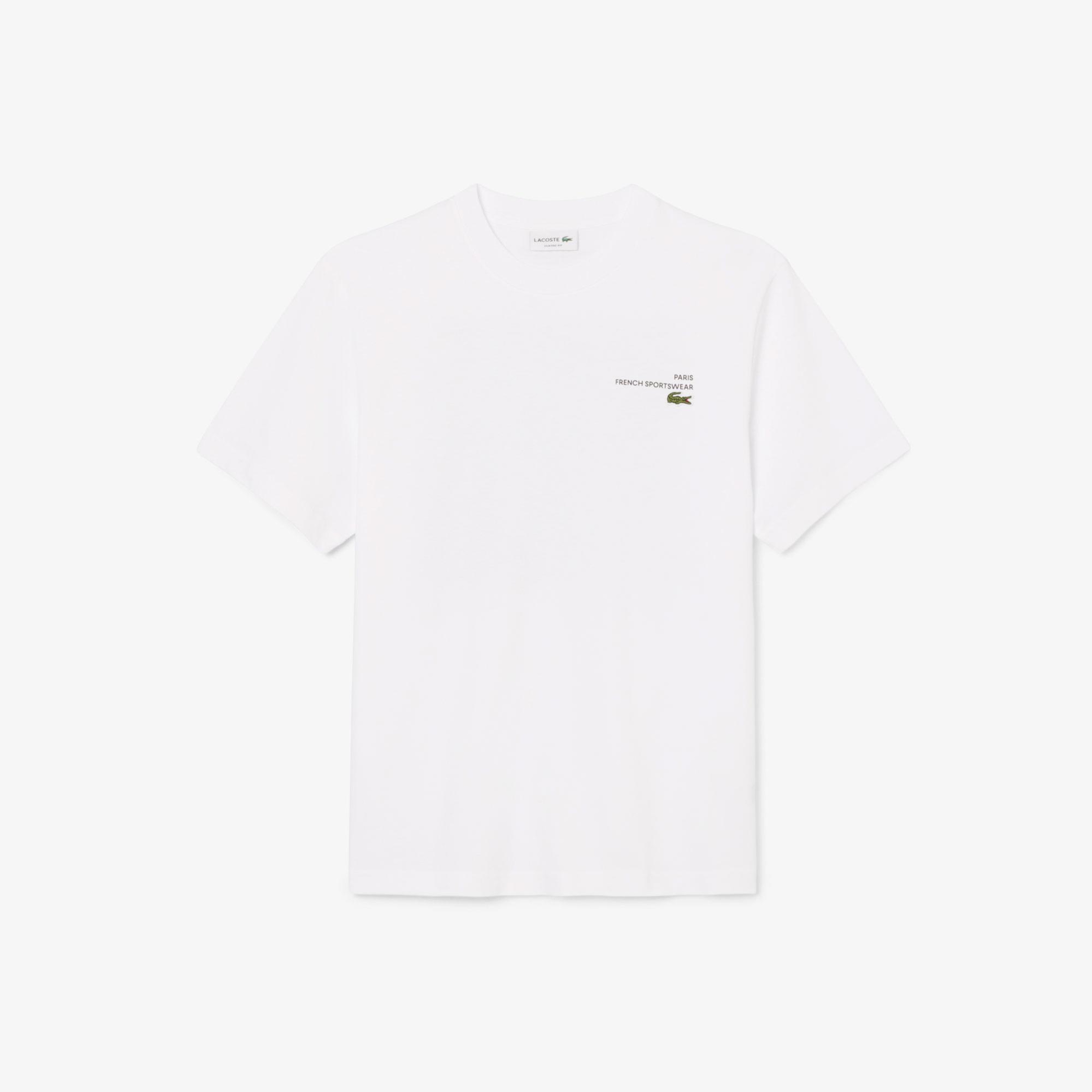 Lacoste Print Motif Erkek Beyaz T-Shirt