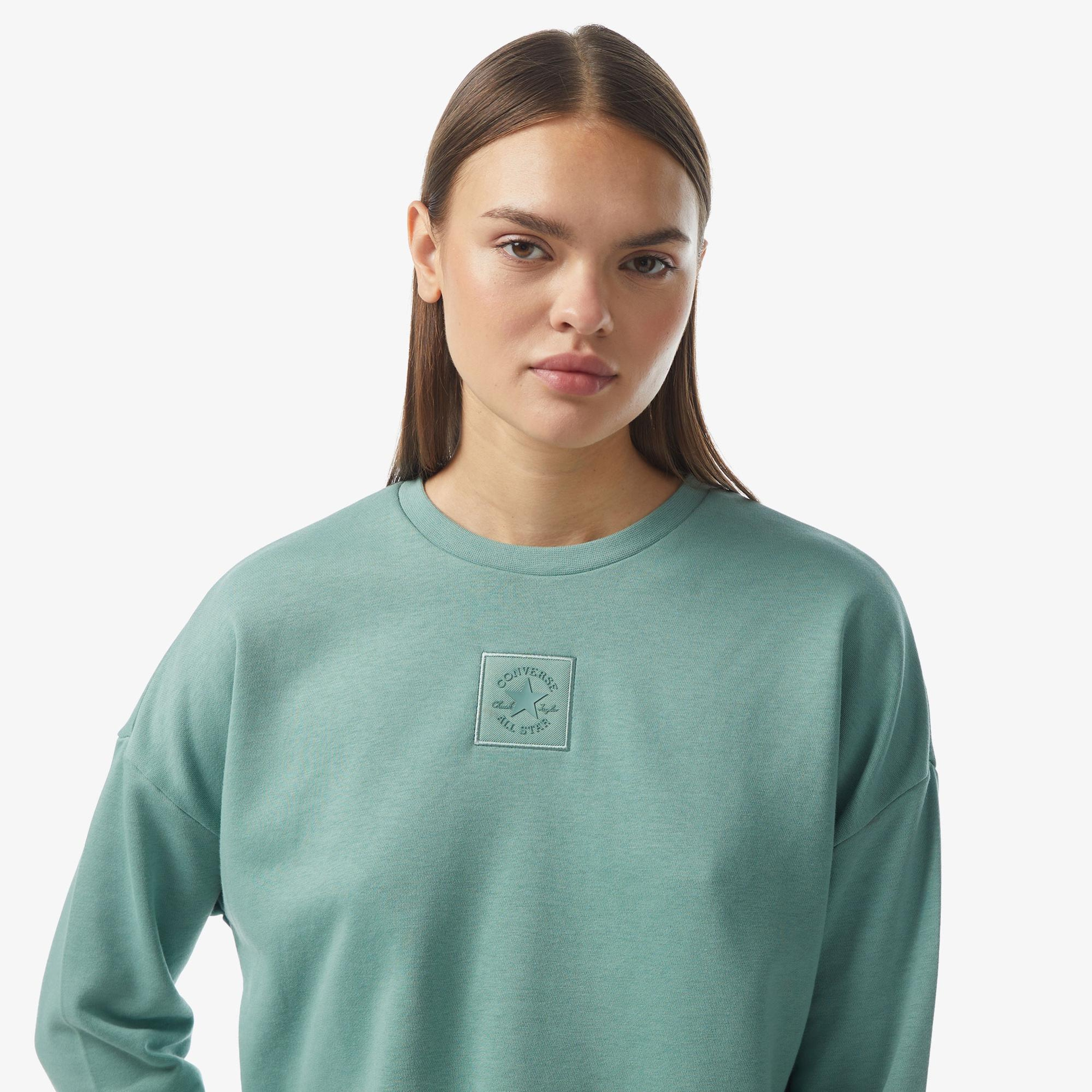 Converse Chuck Taylor Embro Crew Kadın Yeşil Sweatshirt